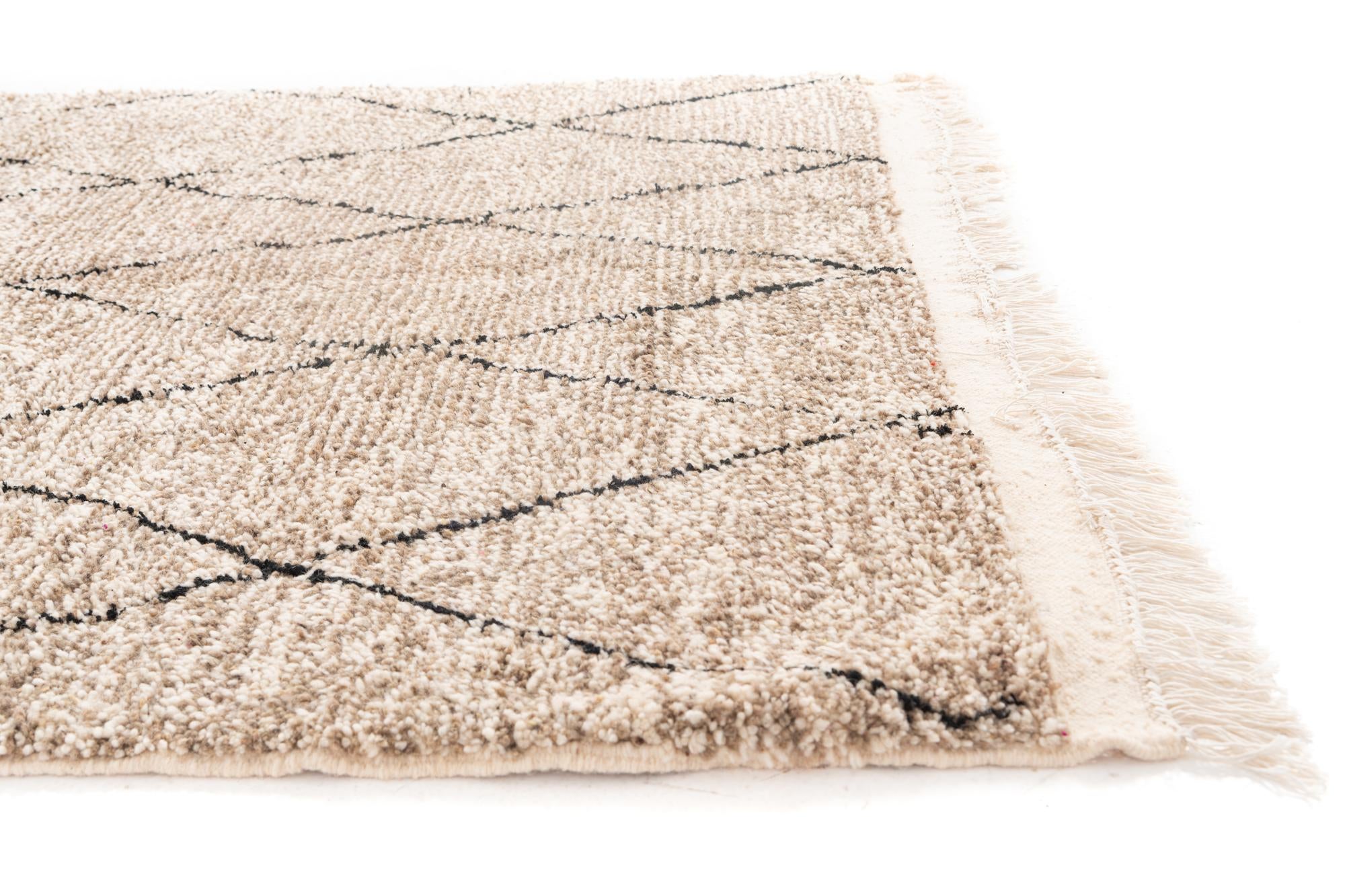 5' 3 x 6' 7 Hand Knotted Moroccan Wool Rug