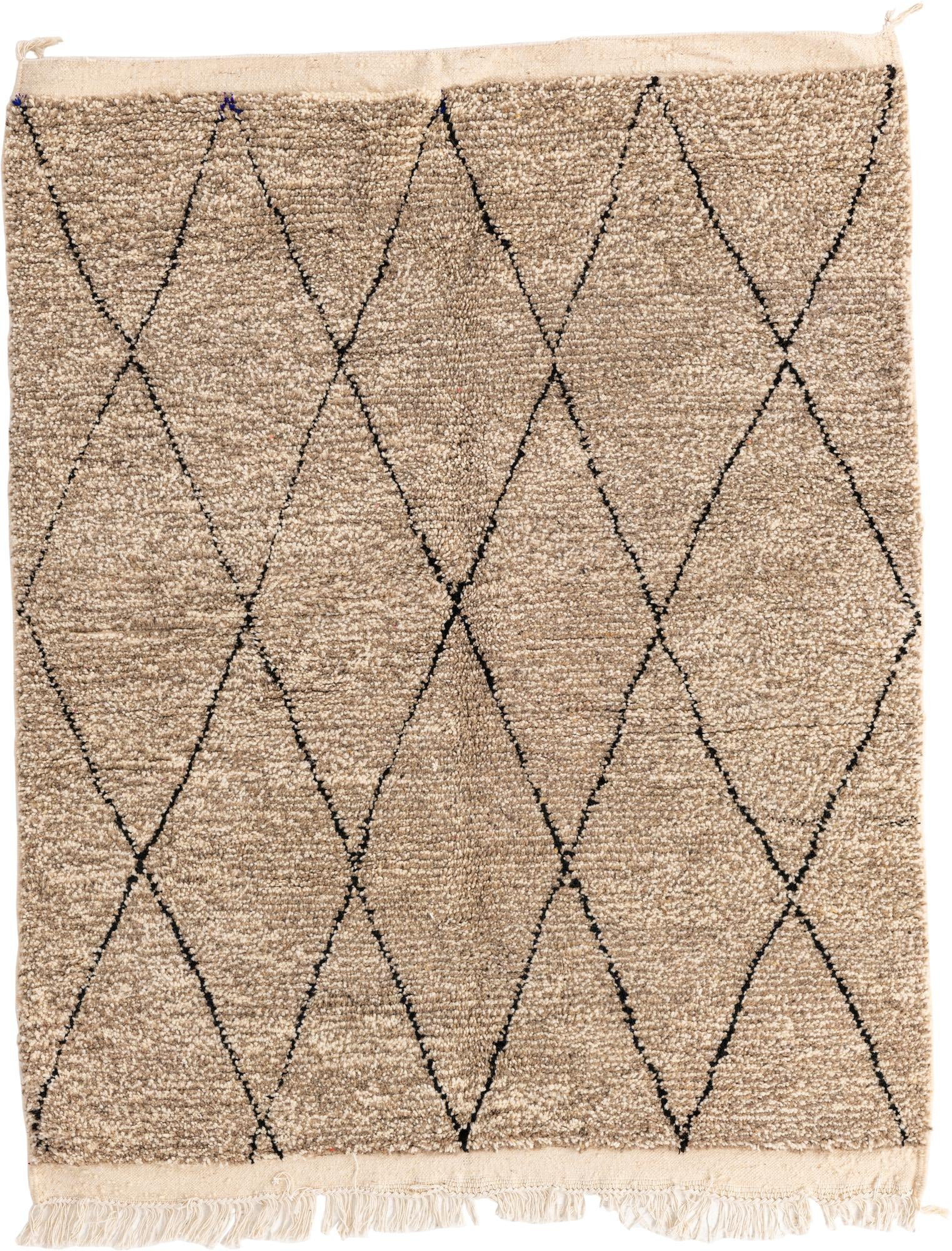 5' 3 x 6' 7 Hand Knotted Moroccan Wool Rug