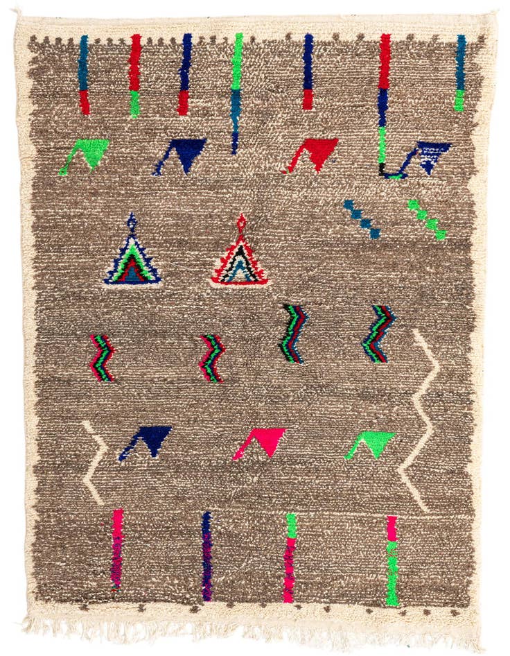 Detail image of 4' 7 x 7' 10 Hand Knotted Moroccan Wool Rug