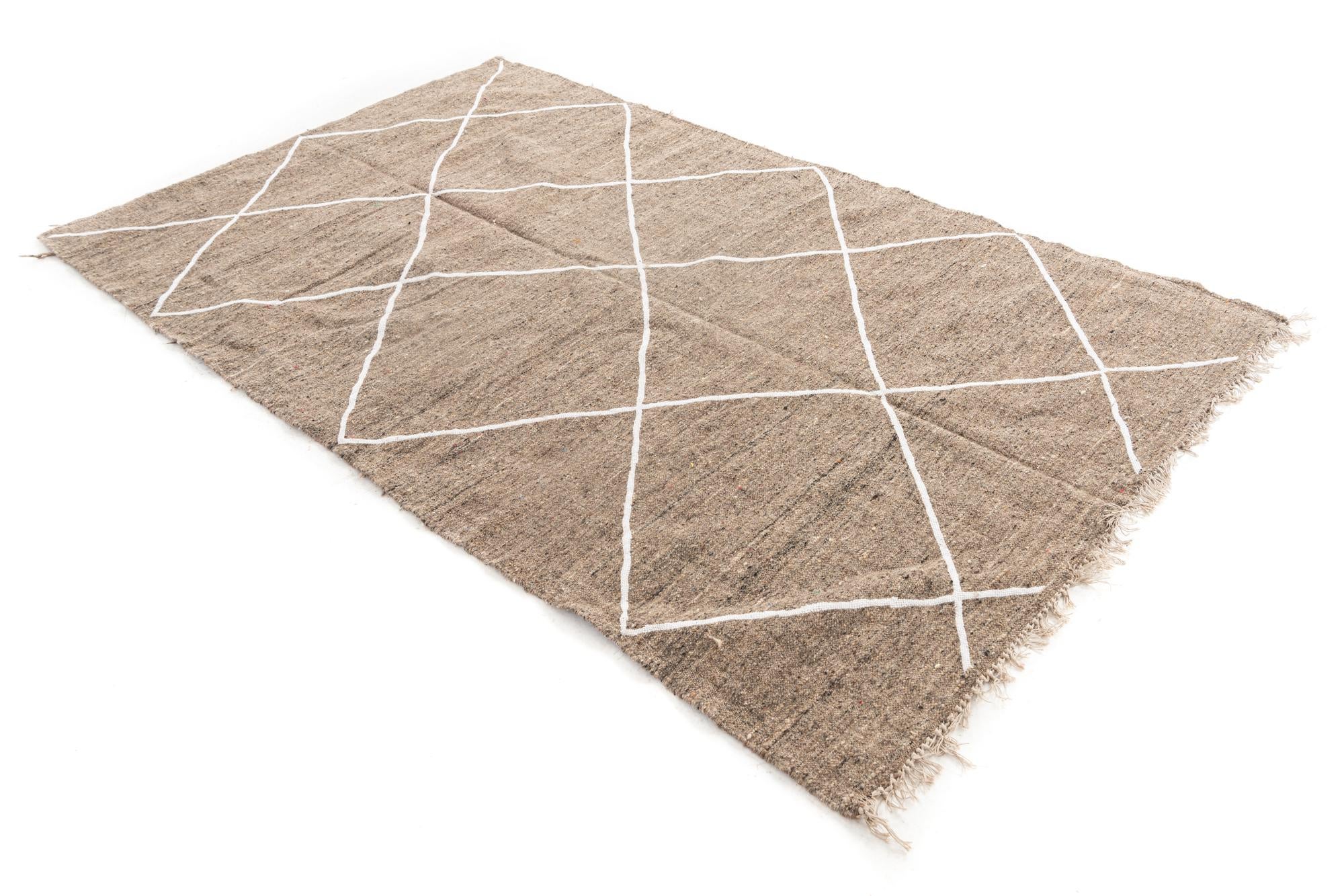 4' 9 x 7' 10 Hand Knotted Moroccan Wool Rug