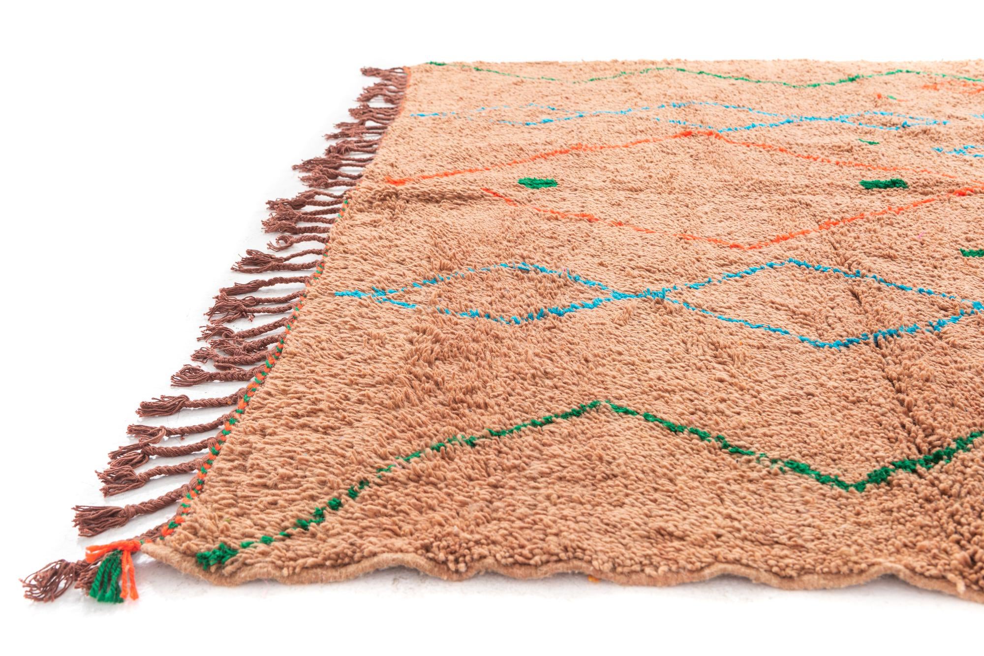 6' 10 x 9' 7 Hand Knotted Moroccan Wool Rug