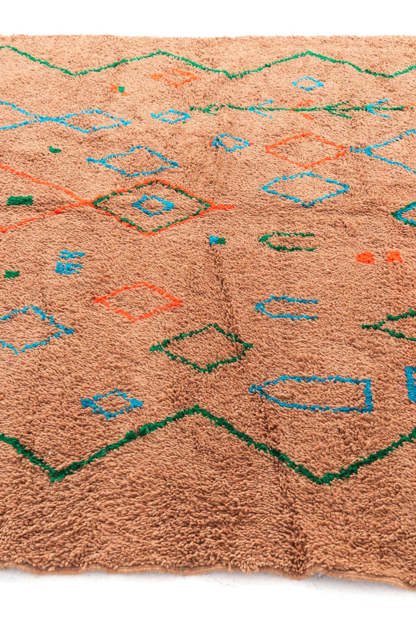 6' 10 x 9' 7 Hand Knotted Moroccan Wool Rug