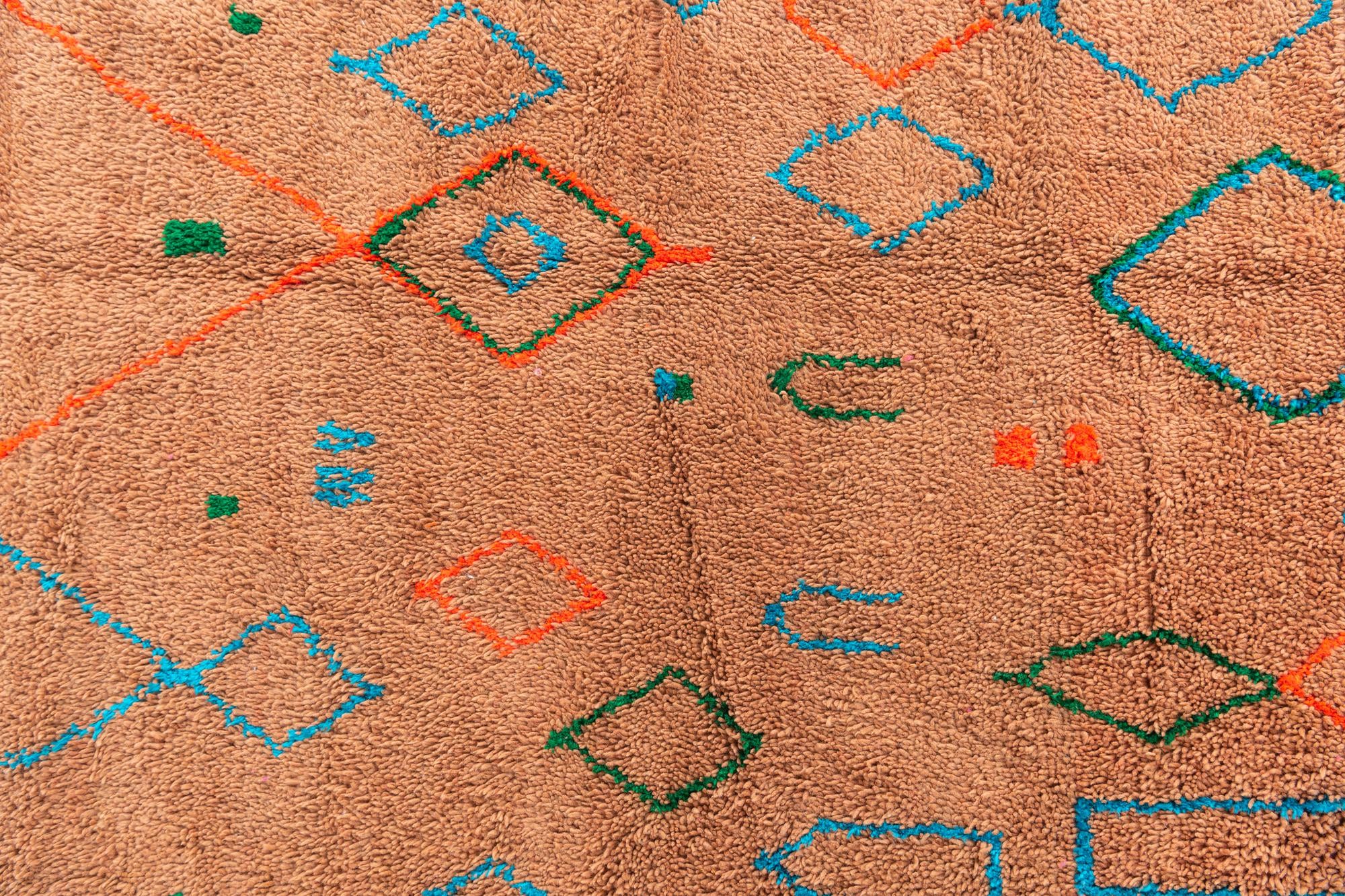 6' 10 x 9' 7 Hand Knotted Moroccan Wool Rug
