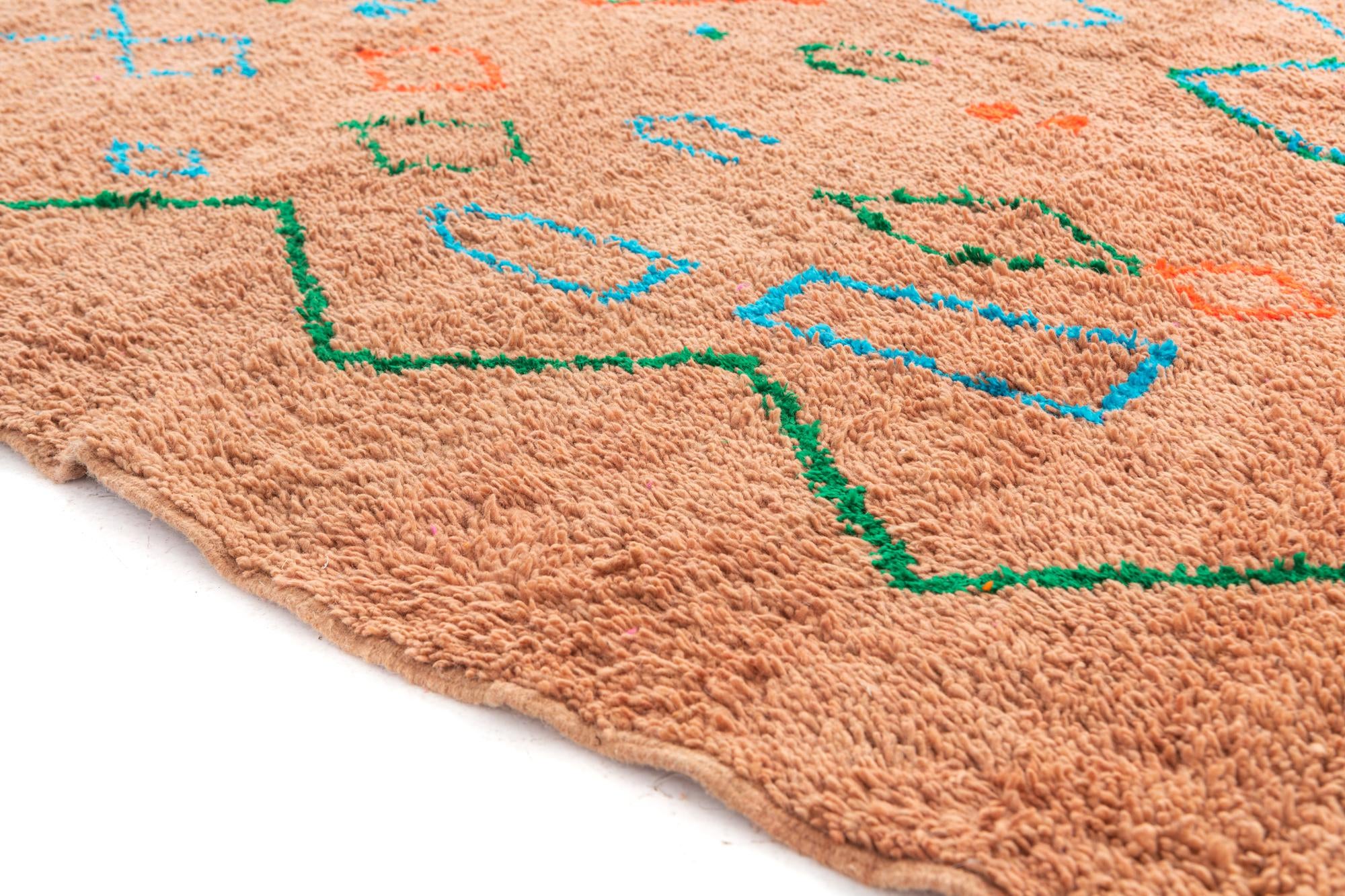 6' 10 x 9' 7 Hand Knotted Moroccan Wool Rug