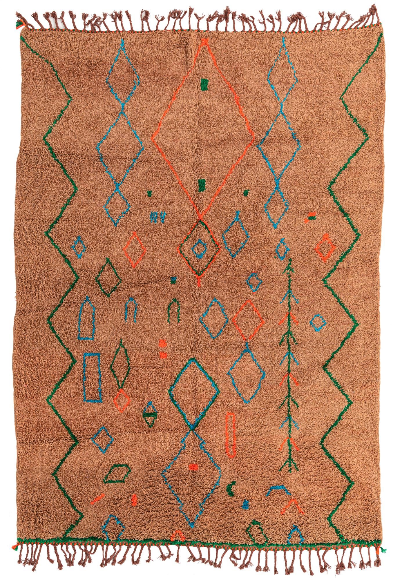 6' 10 x 9' 7 Hand Knotted Moroccan Wool Rug
