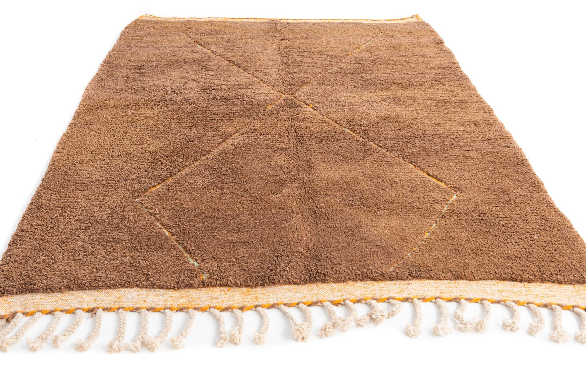 5' 10 x 7' 8 Hand Knotted Moroccan Wool Rug