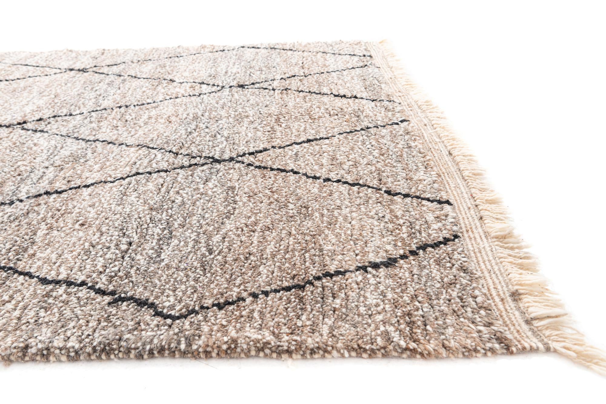 6' 5 x 10' 4 Hand Knotted Moroccan Wool Rug