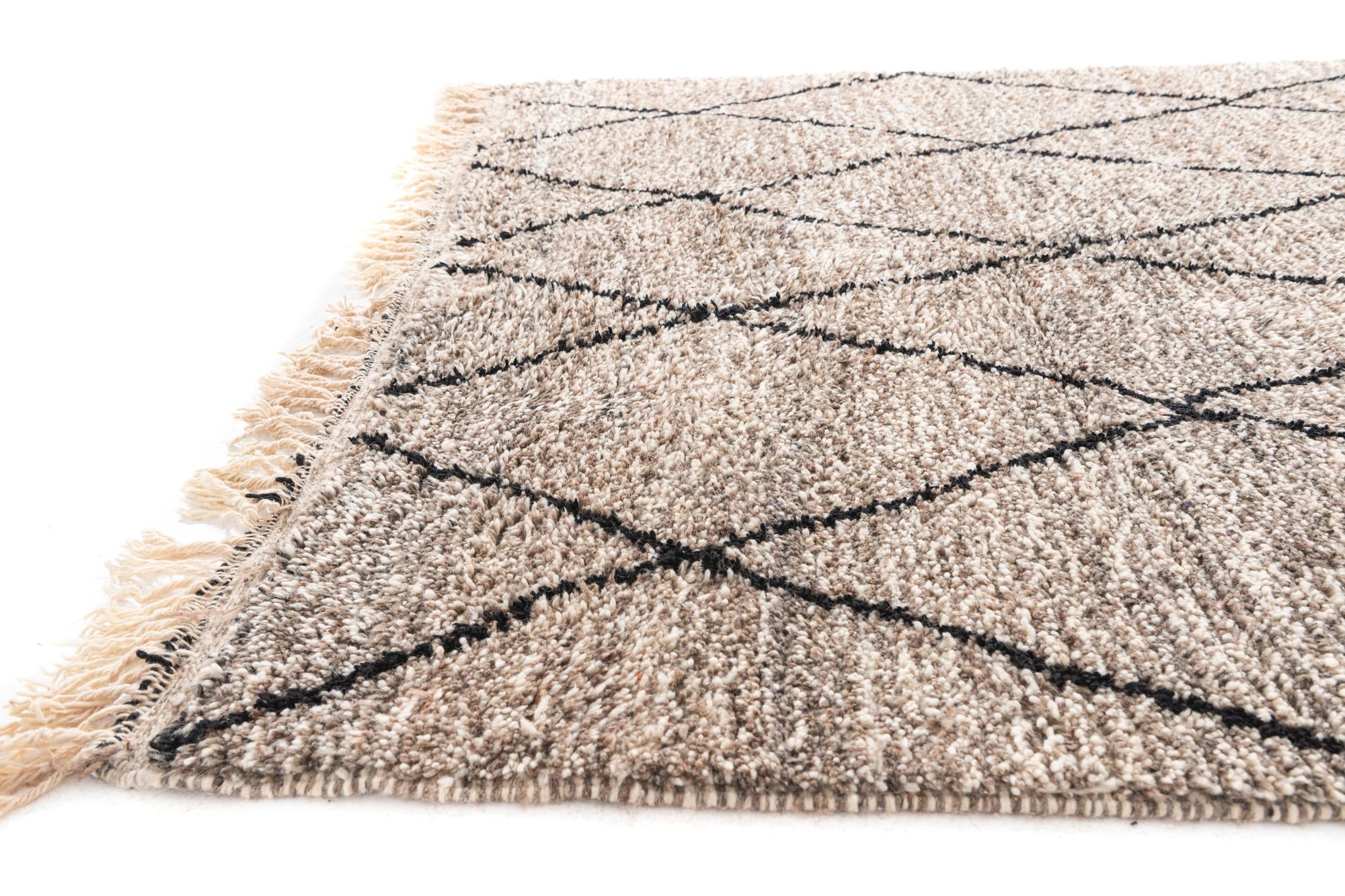 6' 10 x 10' Hand Knotted Moroccan Wool Rug