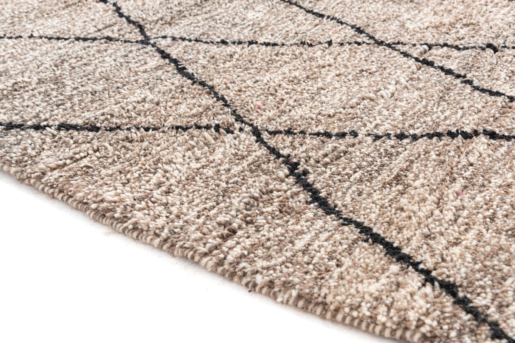 6' 10 x 10' Hand Knotted Moroccan Wool Rug