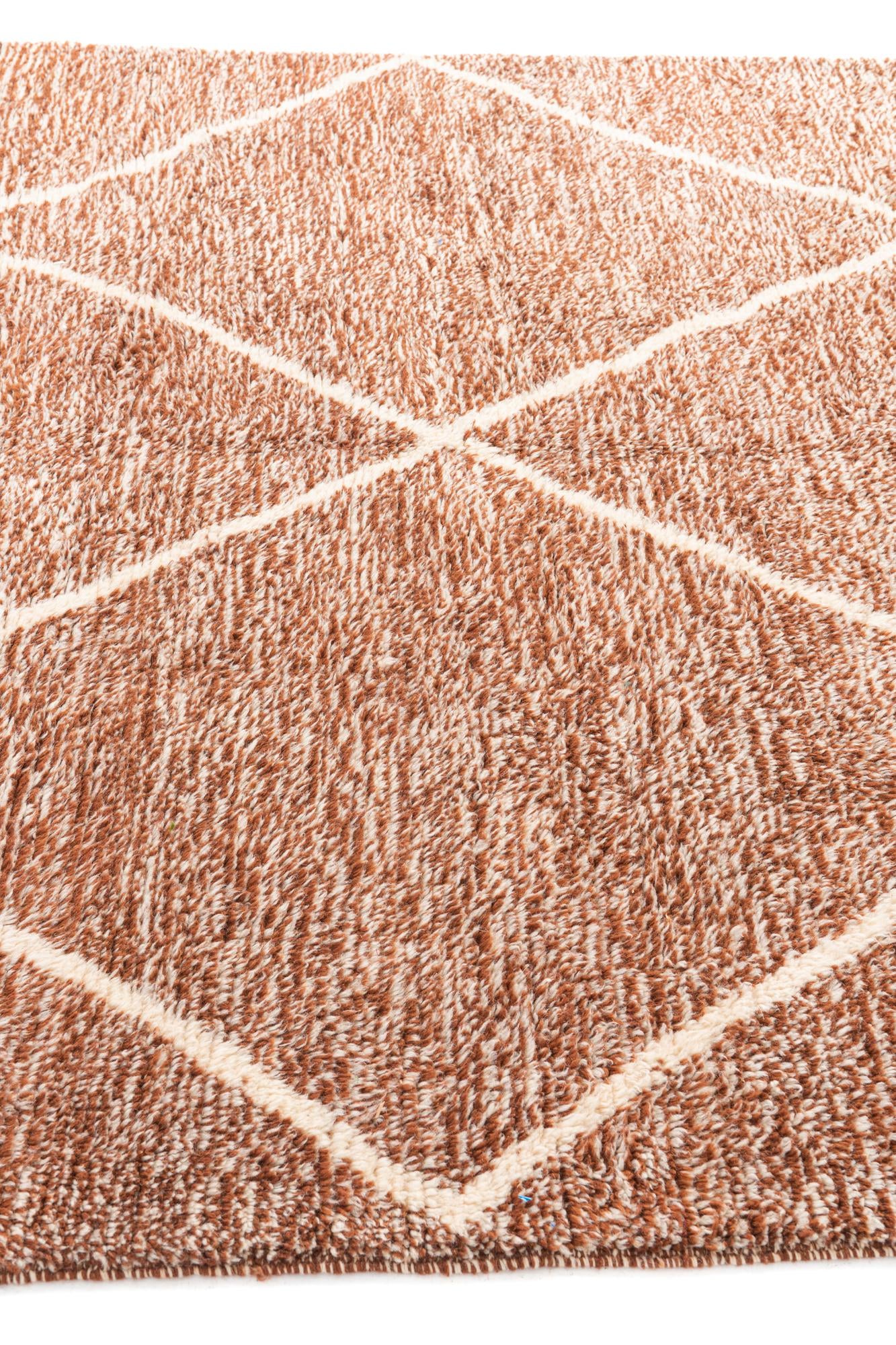 6' 6 x 10' Hand Knotted Moroccan Wool Rug
