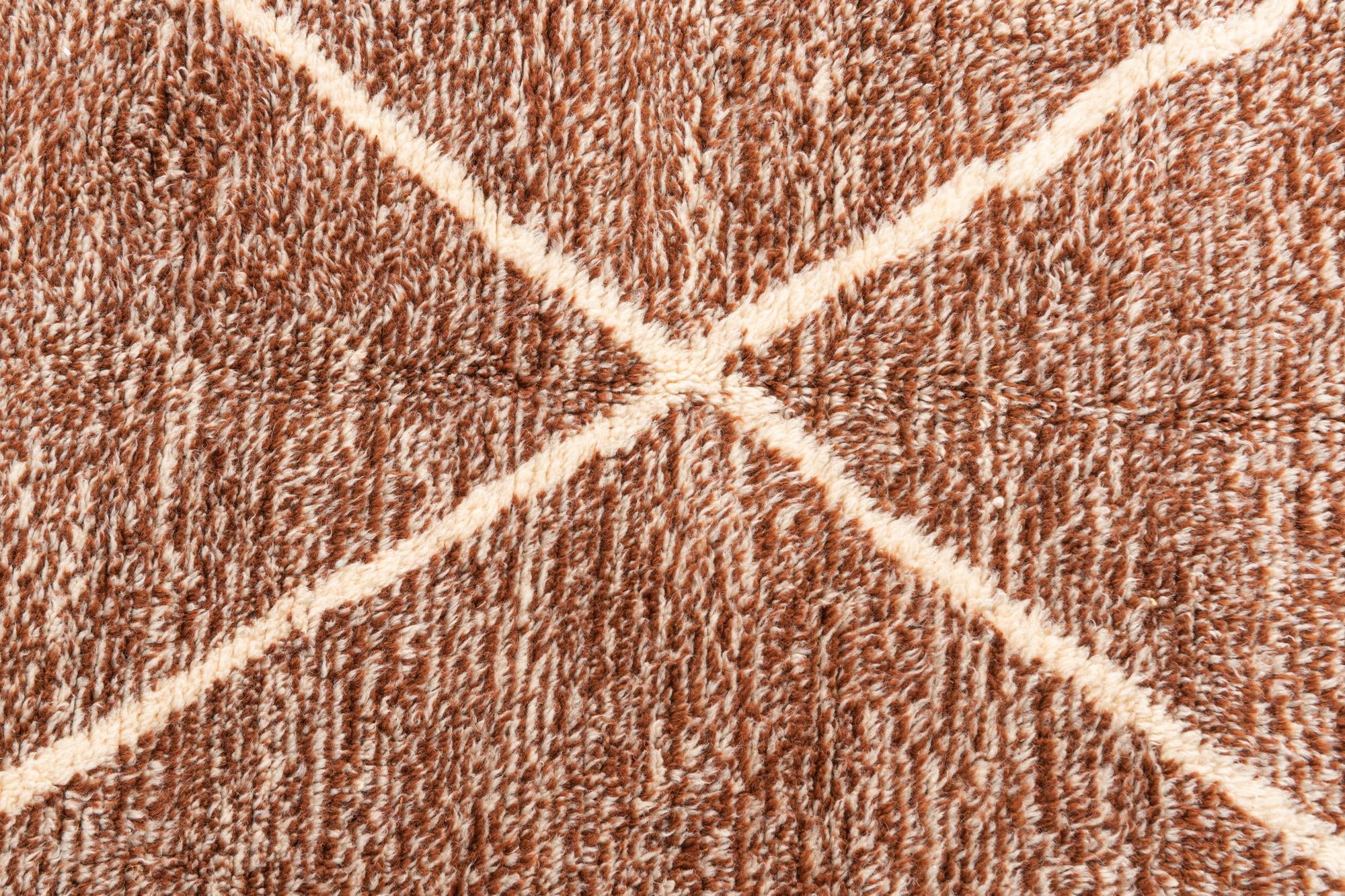6' 6 x 10' Hand Knotted Moroccan Wool Rug