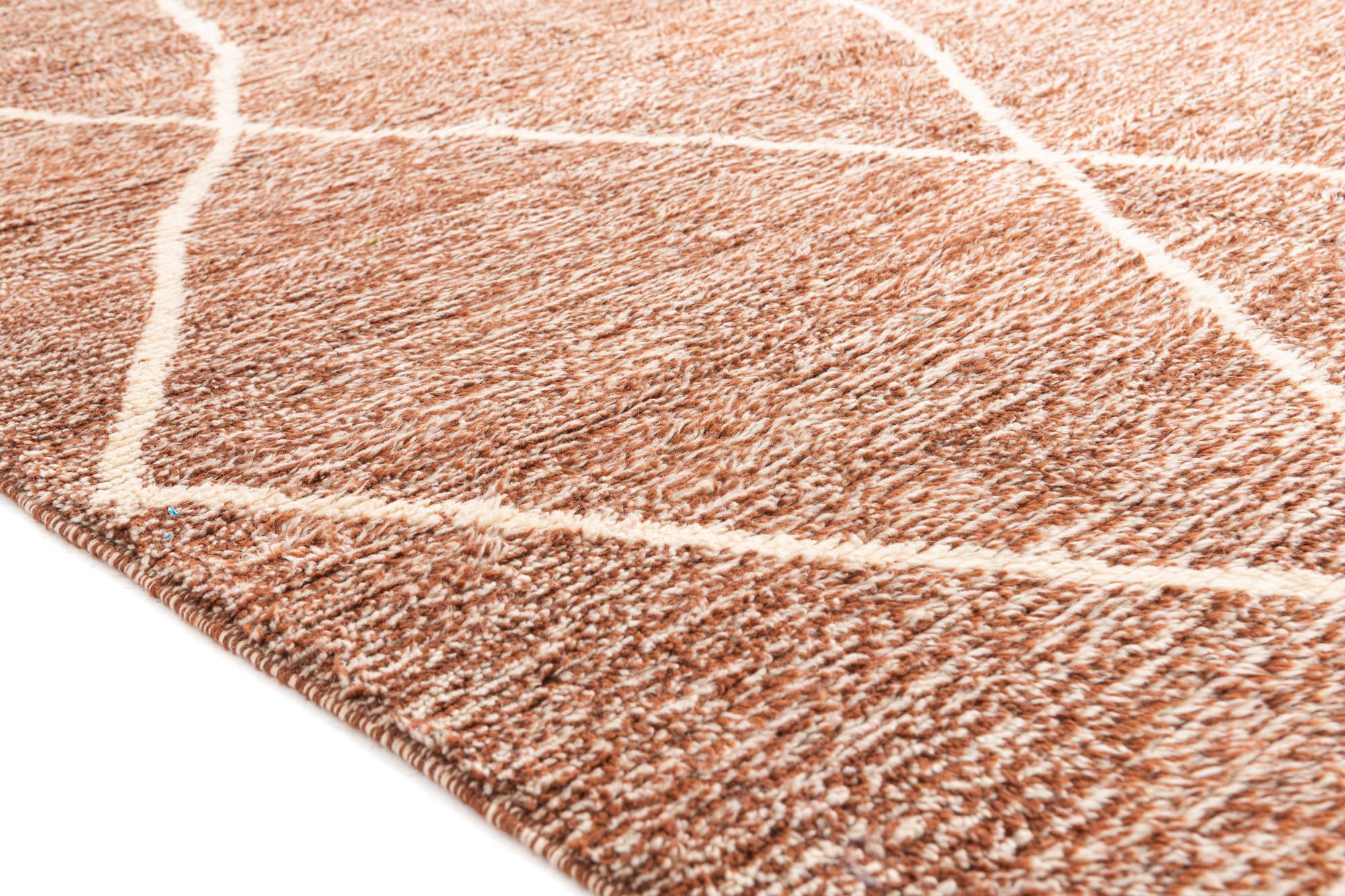 6' 6 x 10' Hand Knotted Moroccan Wool Rug