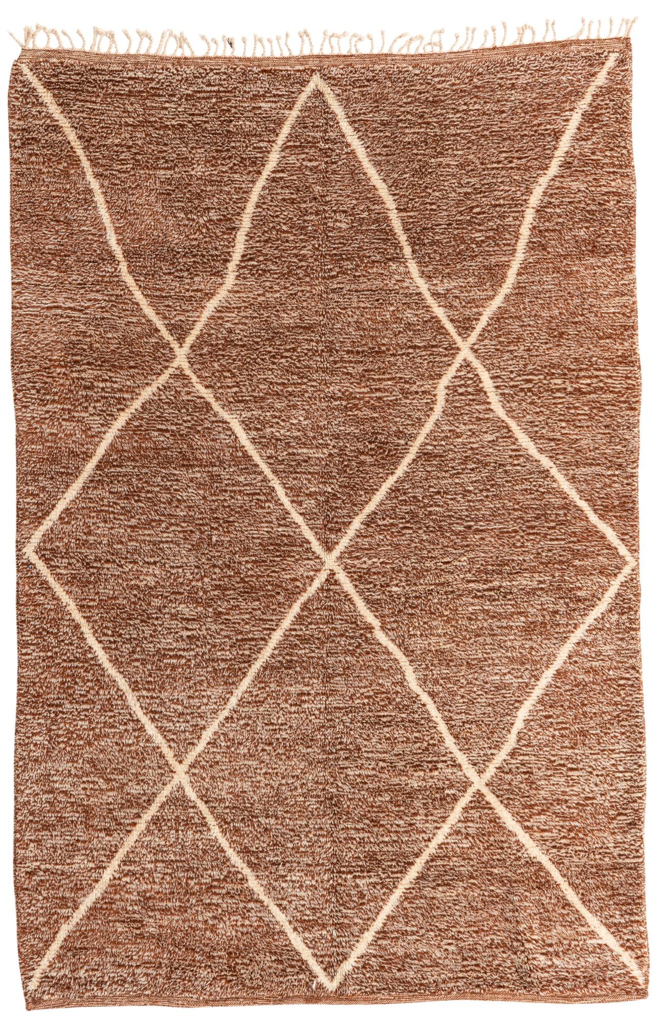 6' 6 x 10' Hand Knotted Moroccan Wool Rug