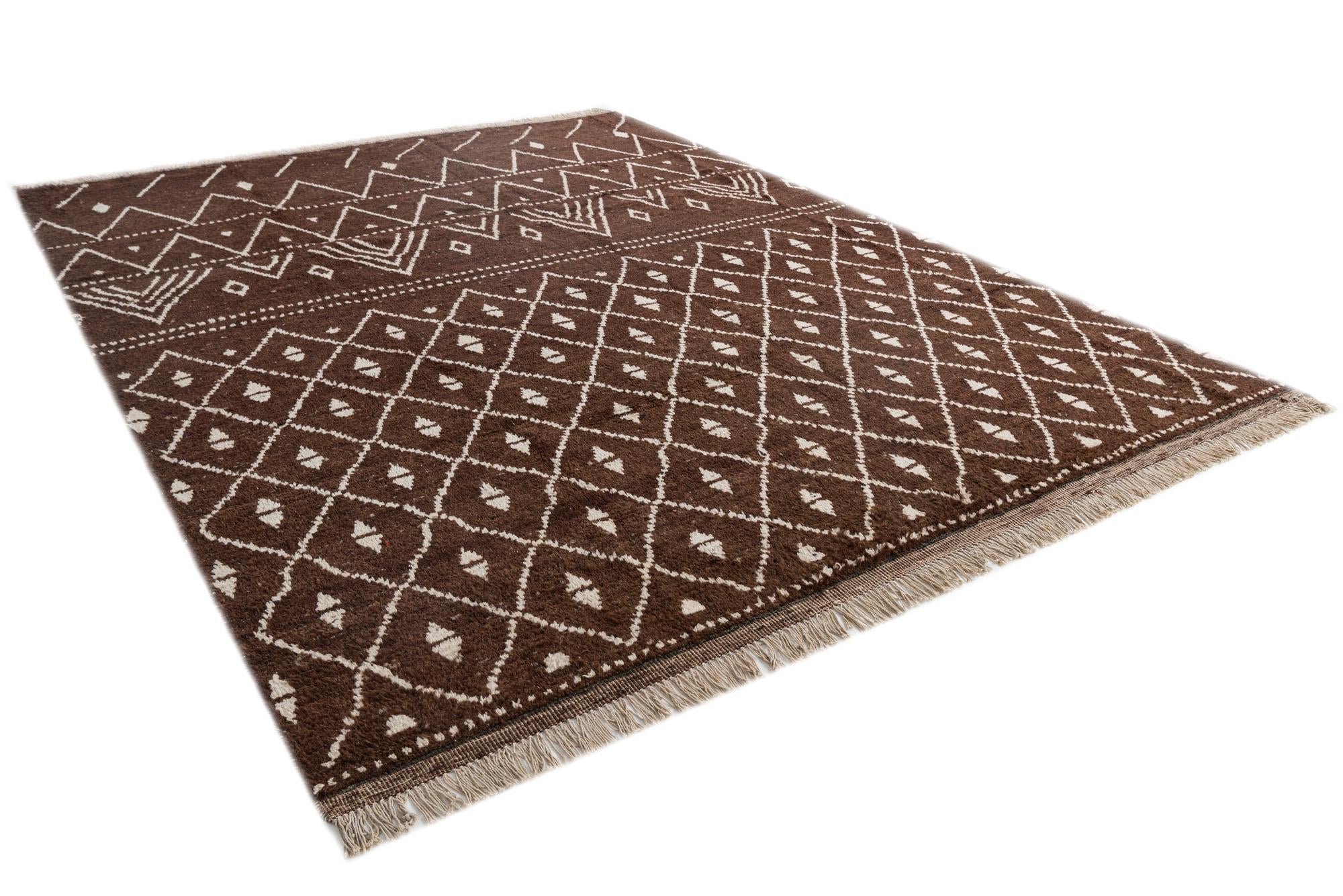 8' 3 x 10' 10 Hand Knotted Moroccan Wool Rug