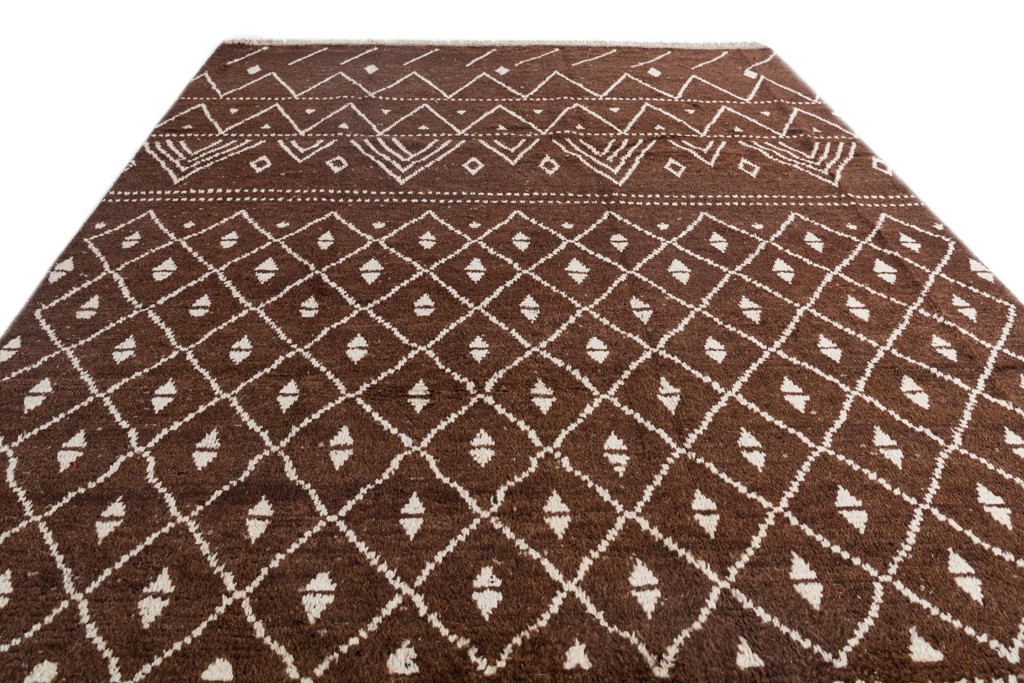 8' 3 x 10' 10 Hand Knotted Moroccan Wool Rug