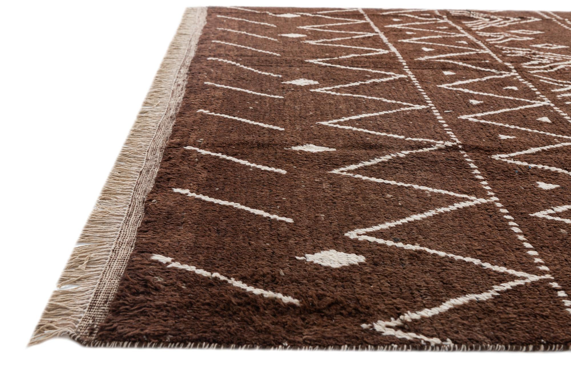 8' 3 x 10' 10 Hand Knotted Moroccan Wool Rug