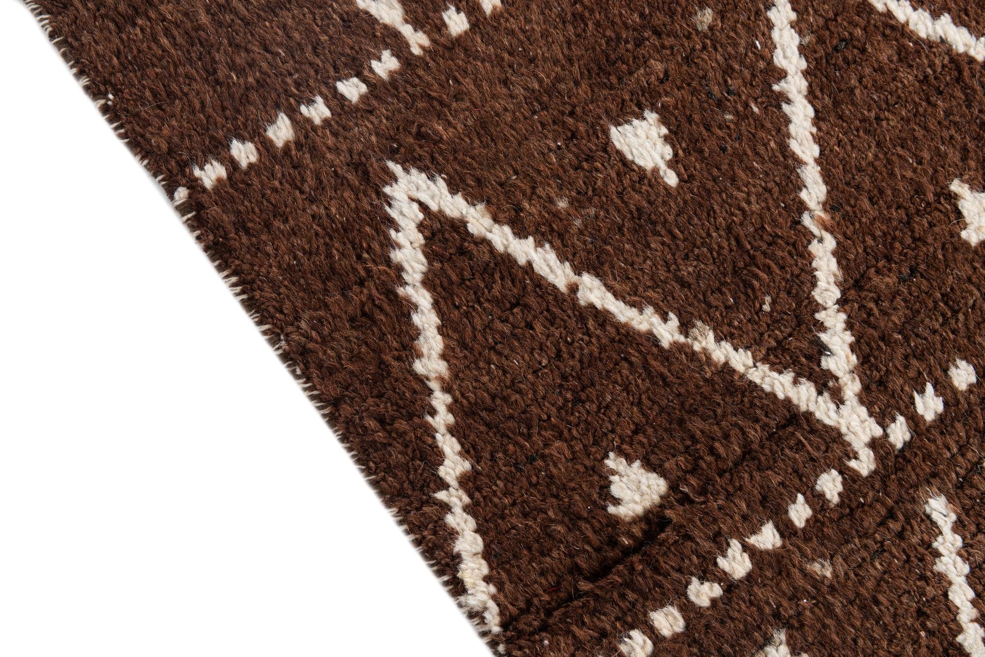 8' 3 x 10' 10 Hand Knotted Moroccan Wool Rug