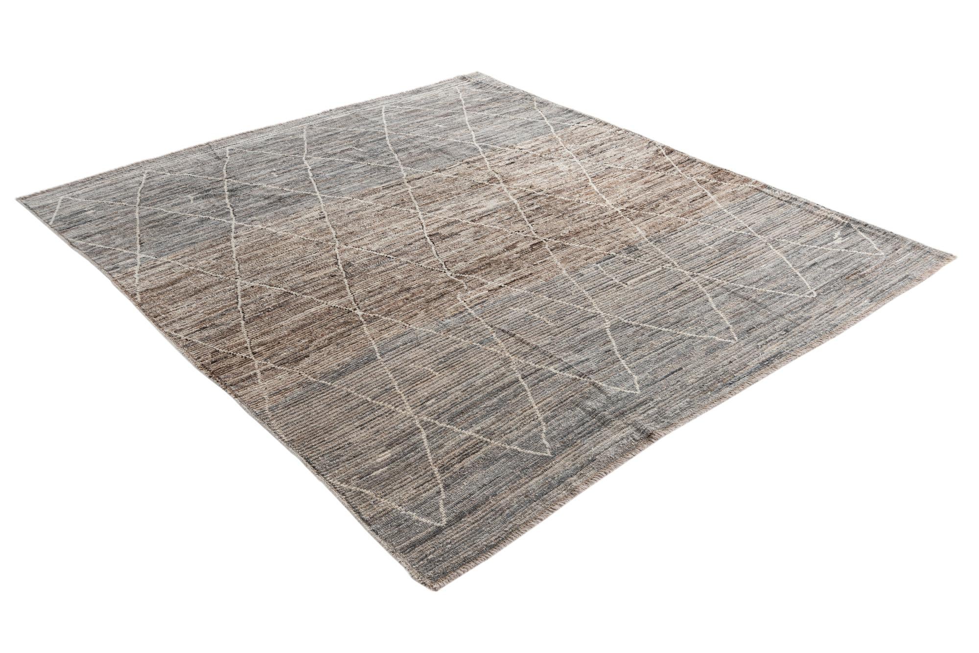 8' 4 x 9' 5 Hand Knotted Moroccan Wool Rug