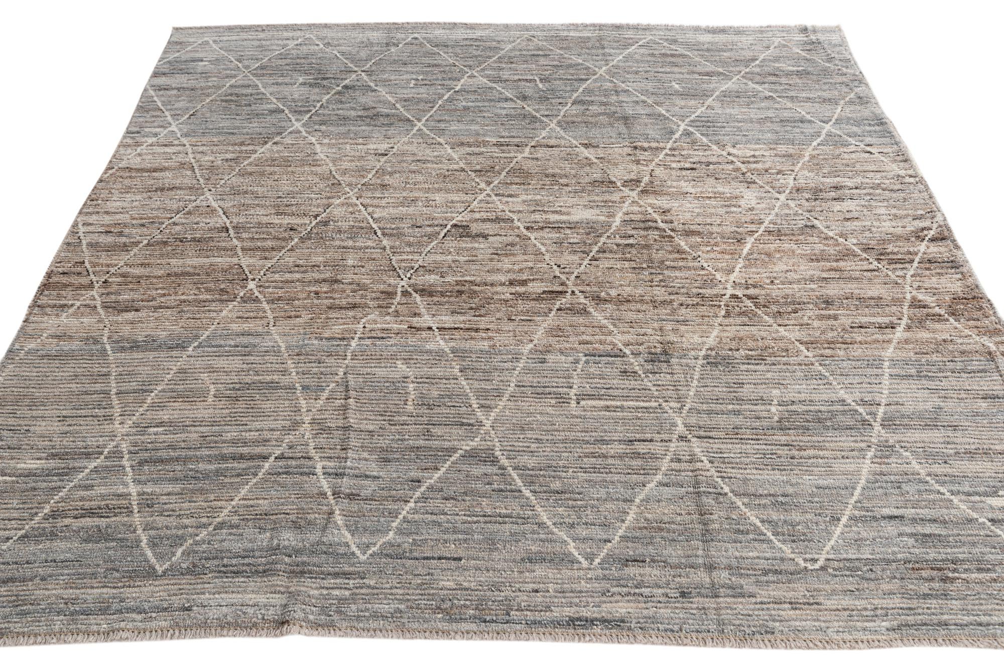 8' 4 x 9' 5 Hand Knotted Moroccan Wool Rug