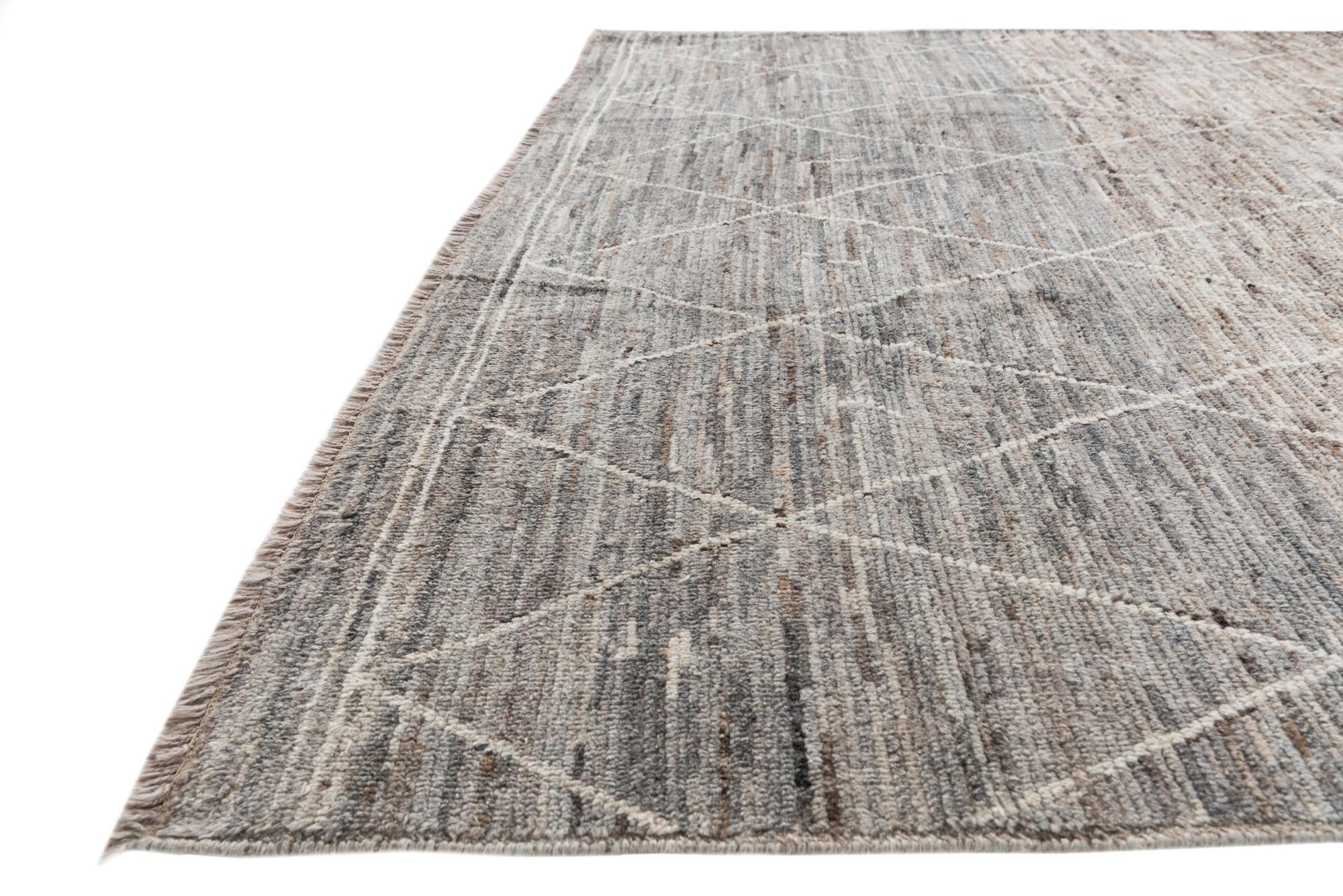 8' 4 x 9' 5 Hand Knotted Moroccan Wool Rug