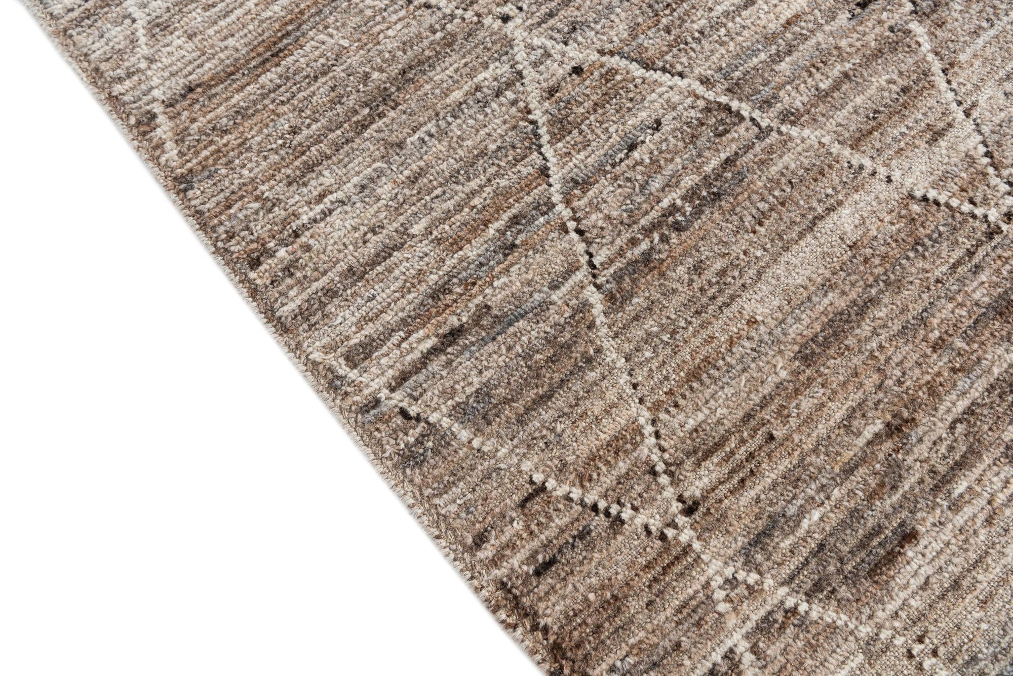 8' 4 x 9' 5 Hand Knotted Moroccan Wool Rug