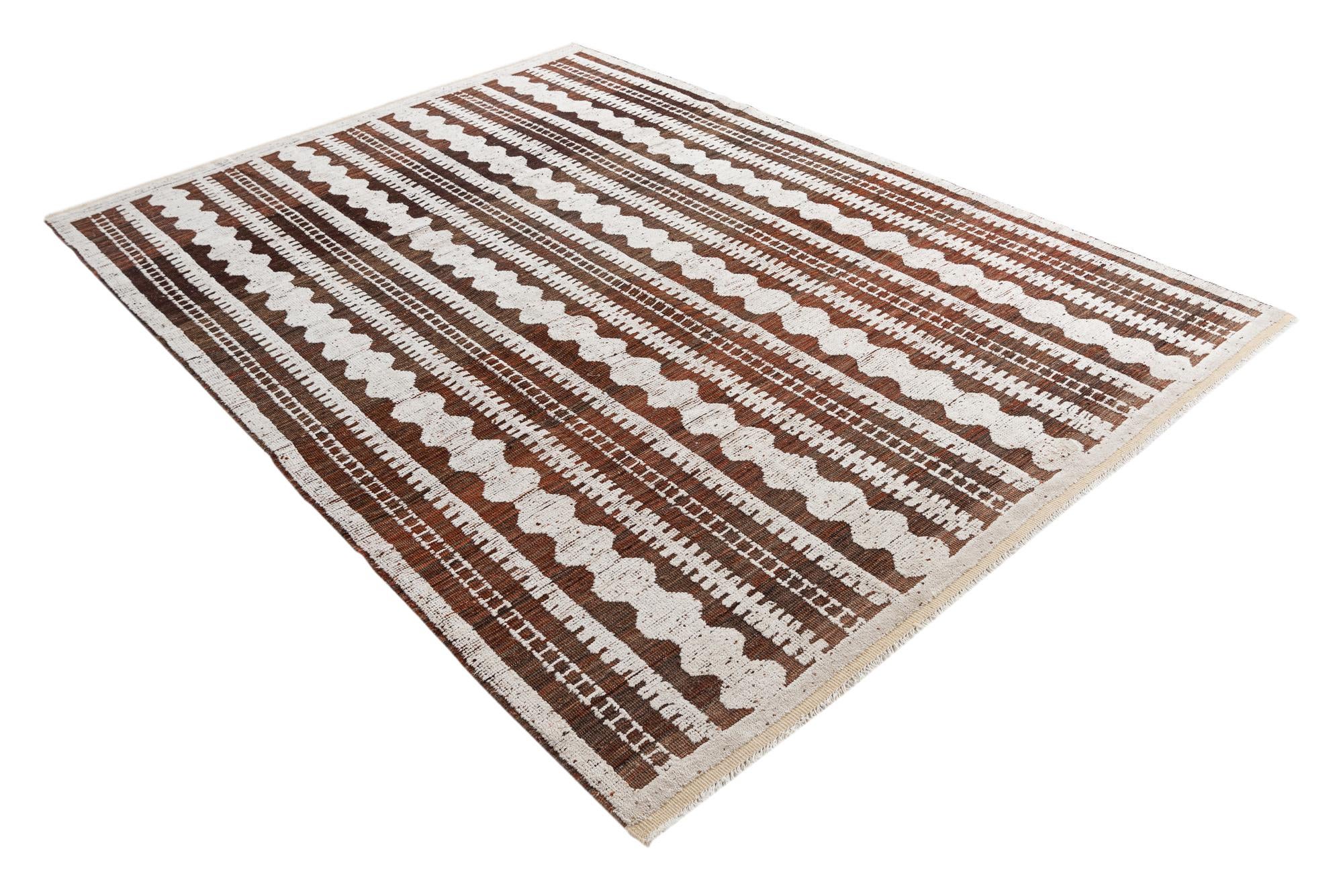 8' x 11' Hand Knotted Moroccan Wool Rug