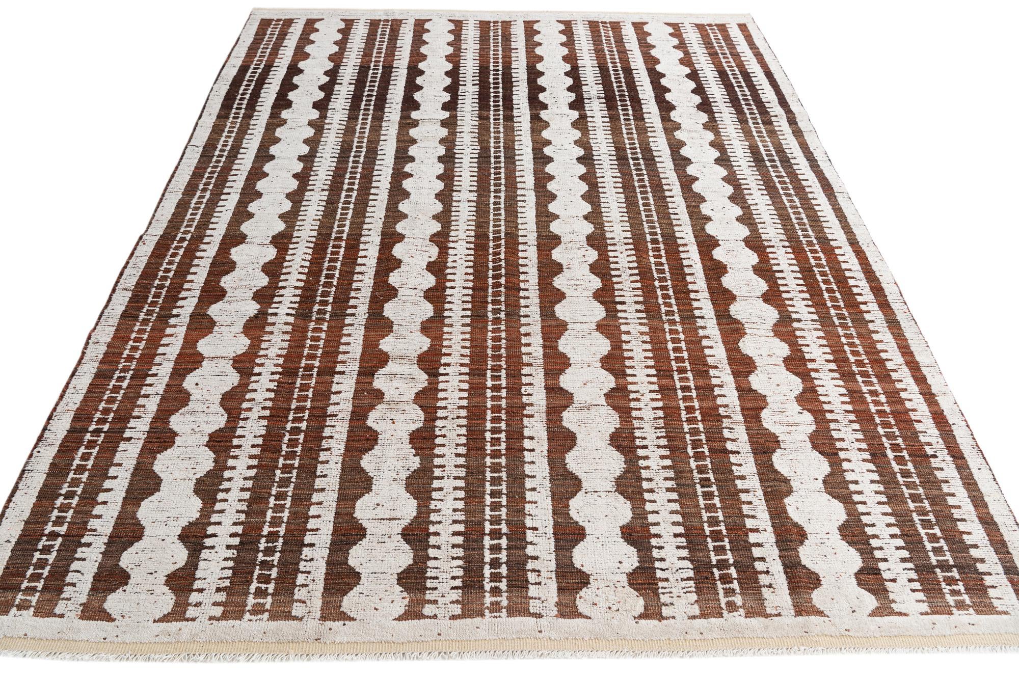 8' x 11' Hand Knotted Moroccan Wool Rug