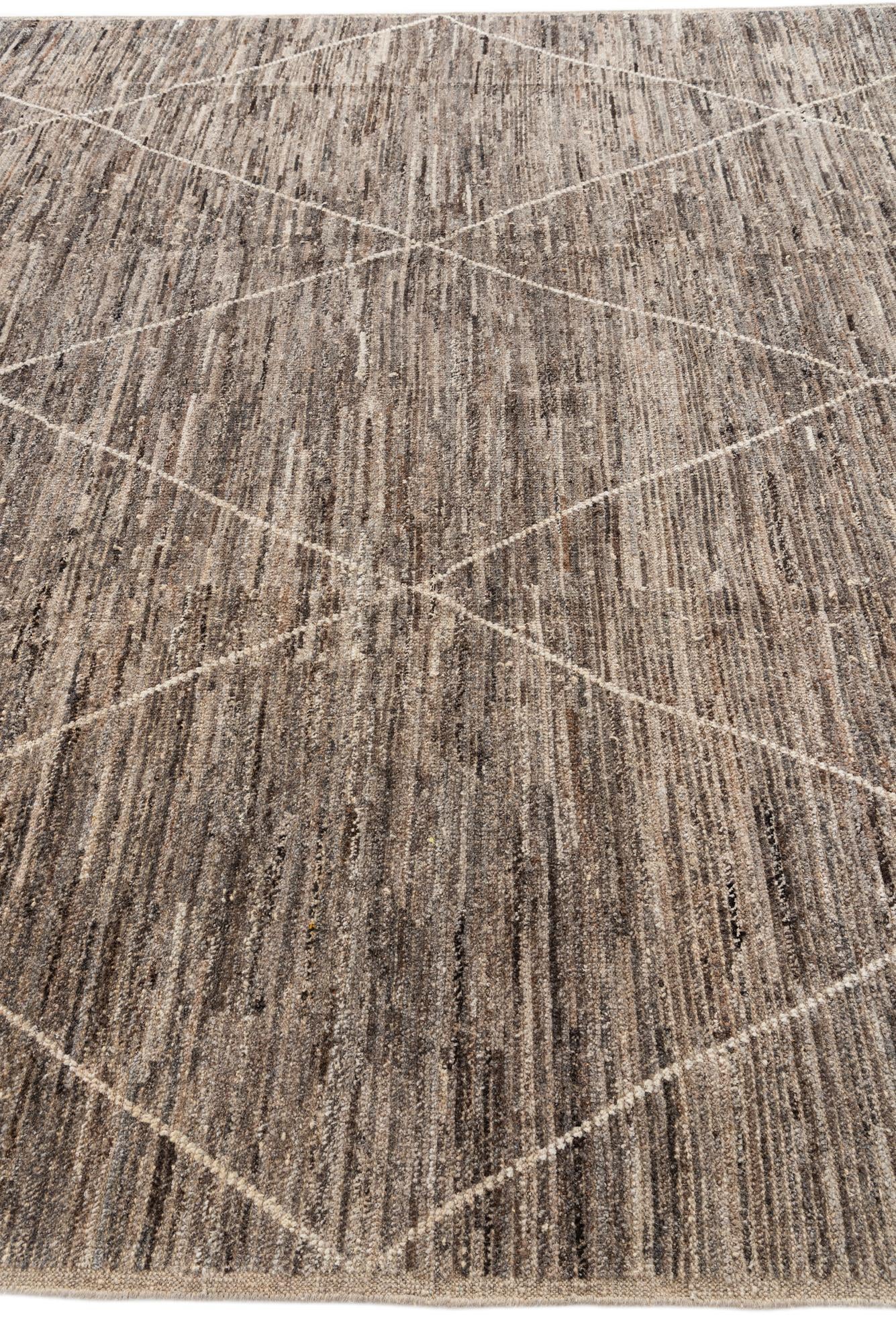 8' 7 x 10' 1 Hand Knotted Moroccan Wool Rug