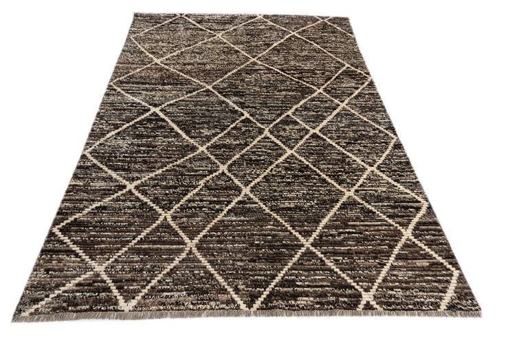 Detail image of 5' 6 x 8' Hand Knotted Moroccan Wool Rug