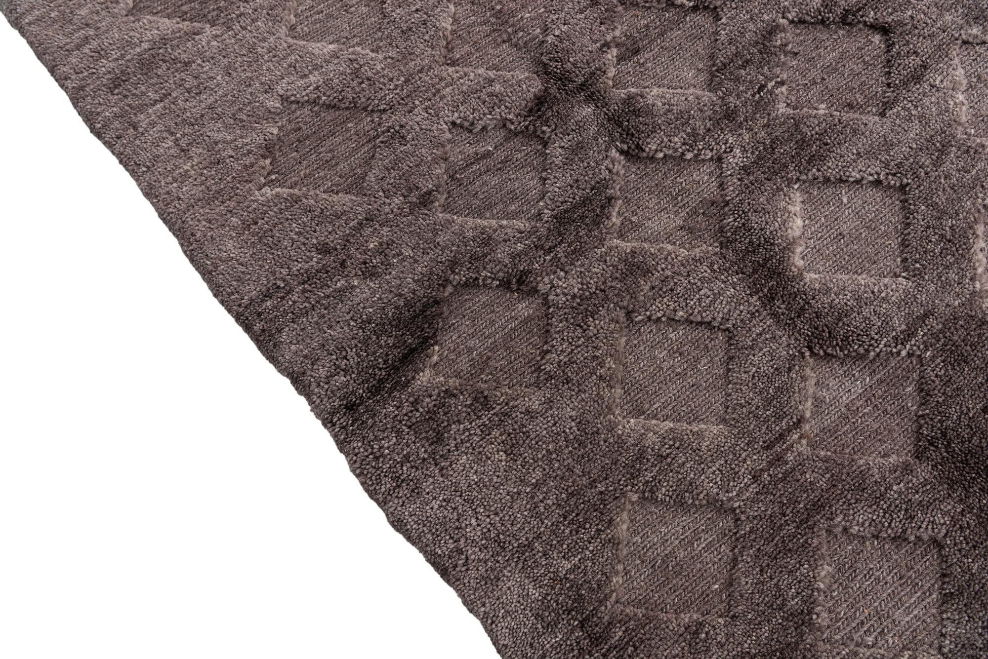 5' 9 x 8' Hand Knotted Moroccan Wool Rug