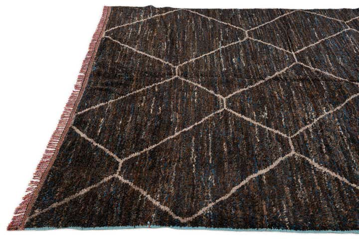8' 1 x 10' Hand Knotted Moroccan Wool Rug