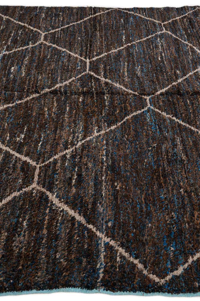 8' 1 x 10' Hand Knotted Moroccan Wool Rug
