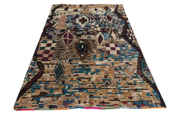 5' 1 x 7' 6 Hand Knotted Moroccan Wool Rug