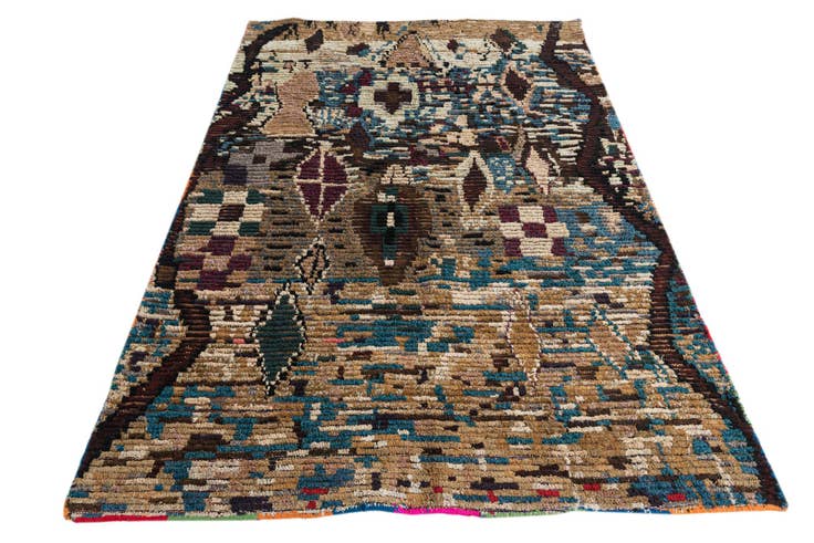 Detail image of 5' 1 x 7' 6 Hand Knotted Moroccan Wool Rug