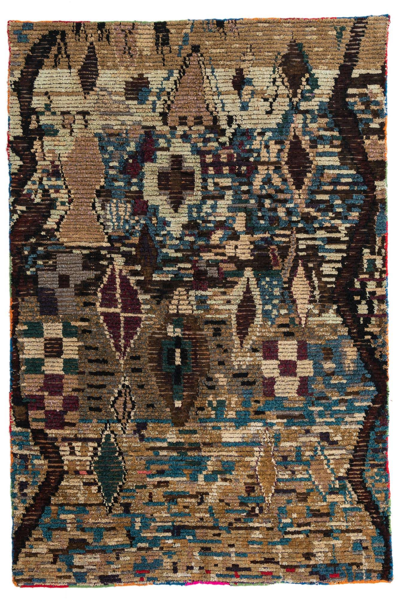 5' 1 x 7' 6 Hand Knotted Moroccan Wool Rug