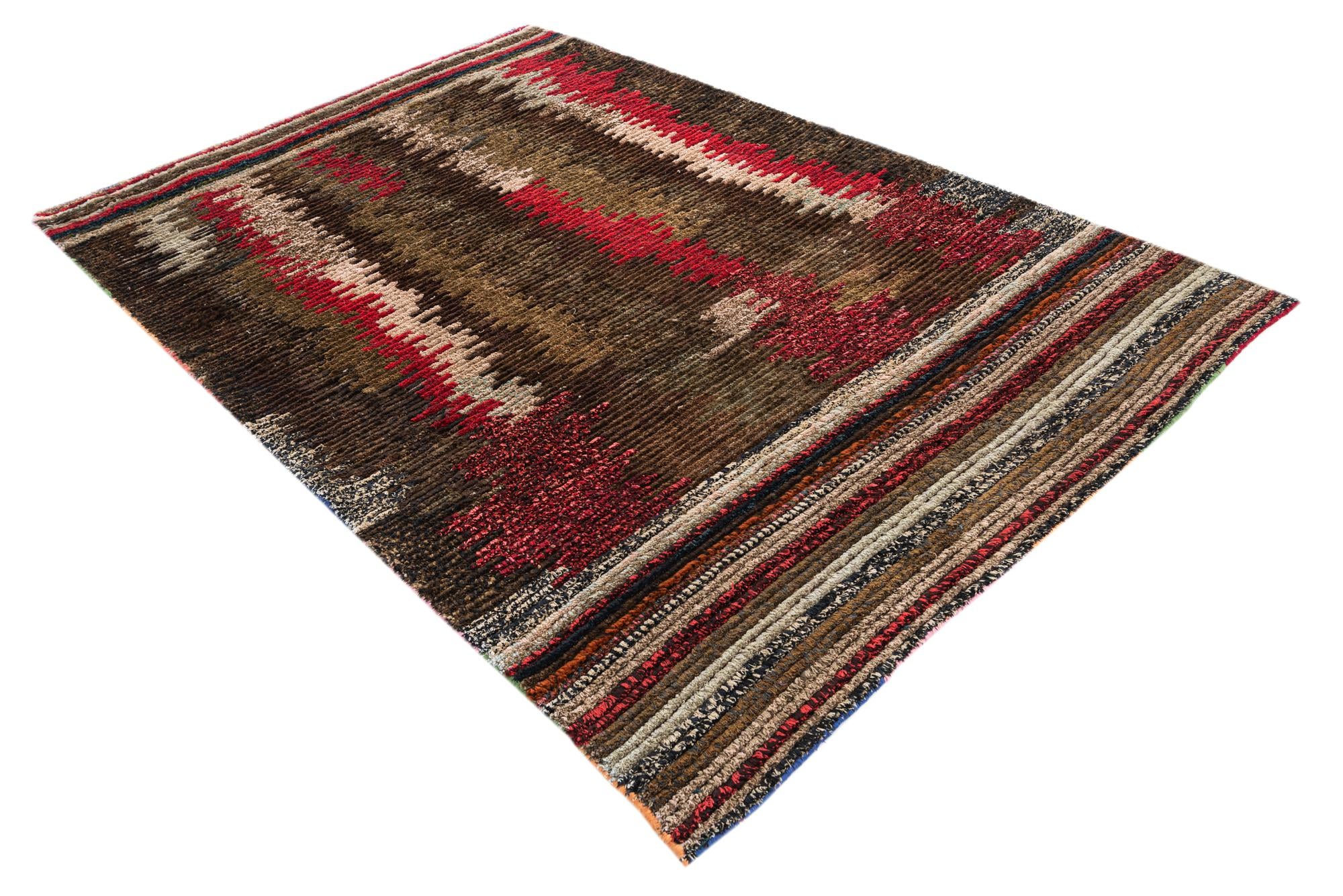 5' 3 x 7' 10 Hand Knotted Moroccan Wool Rug