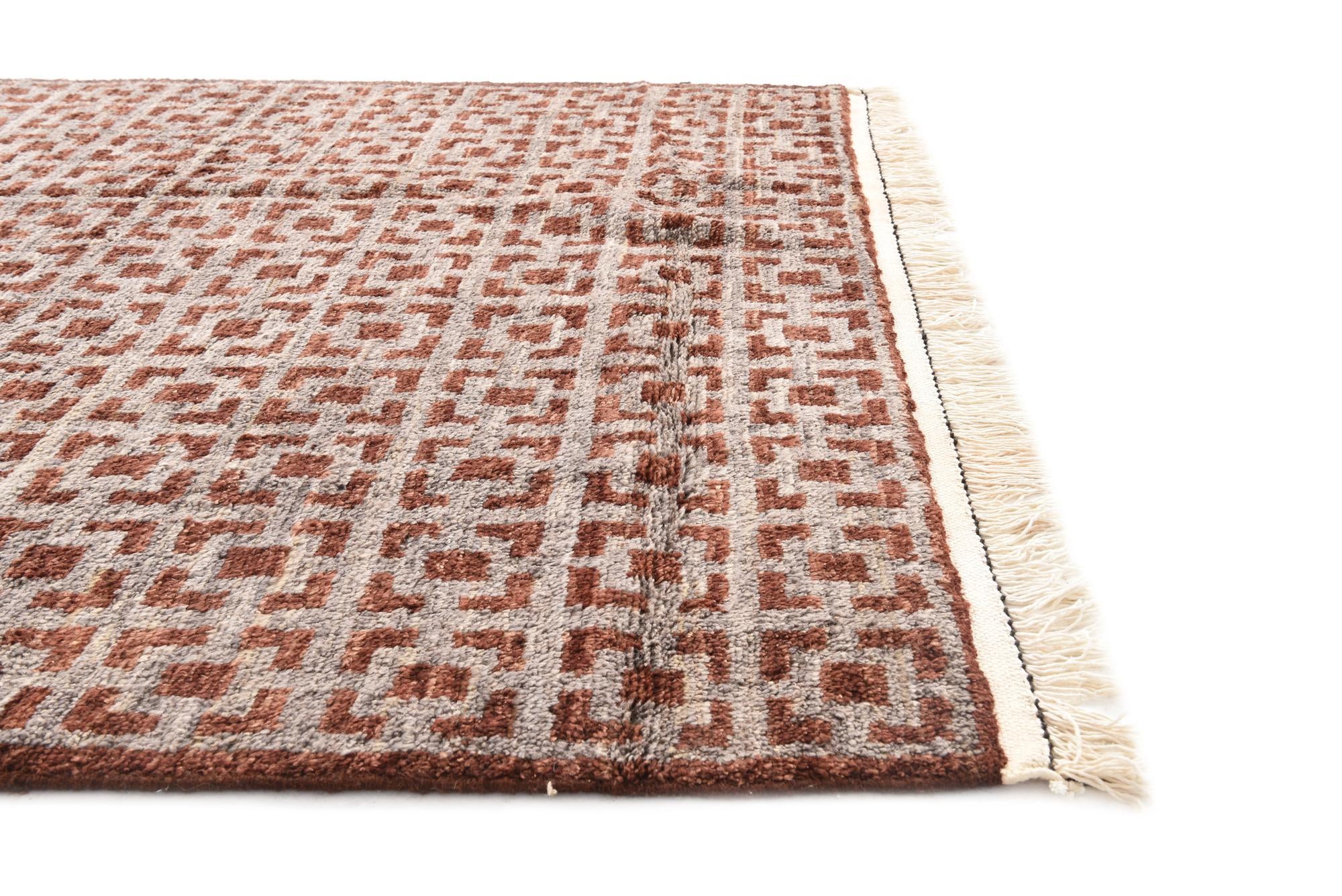 5' 8 x 8' 4 Hand Knotted Moroccan Wool Rug