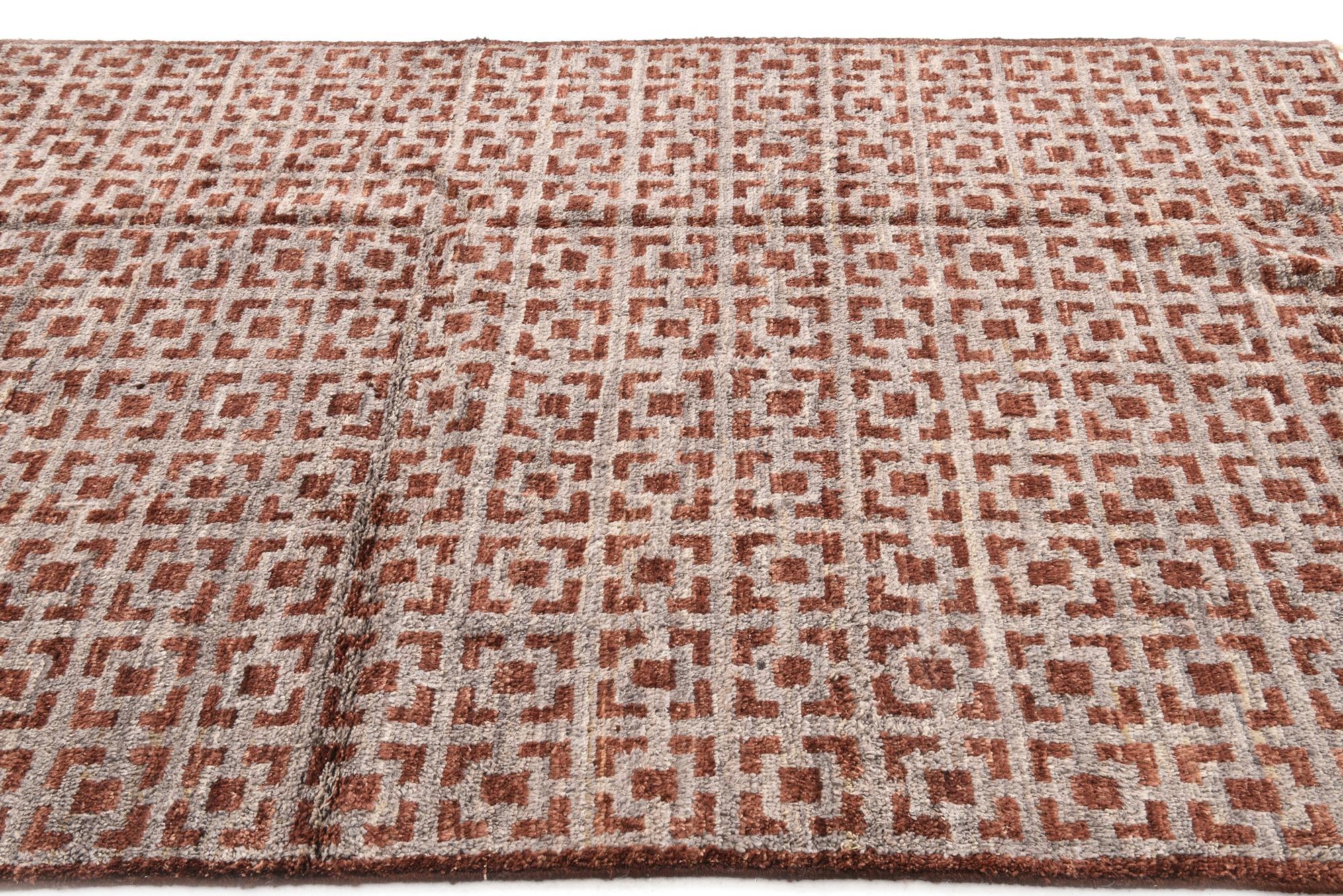 5' 8 x 8' 4 Hand Knotted Moroccan Wool Rug
