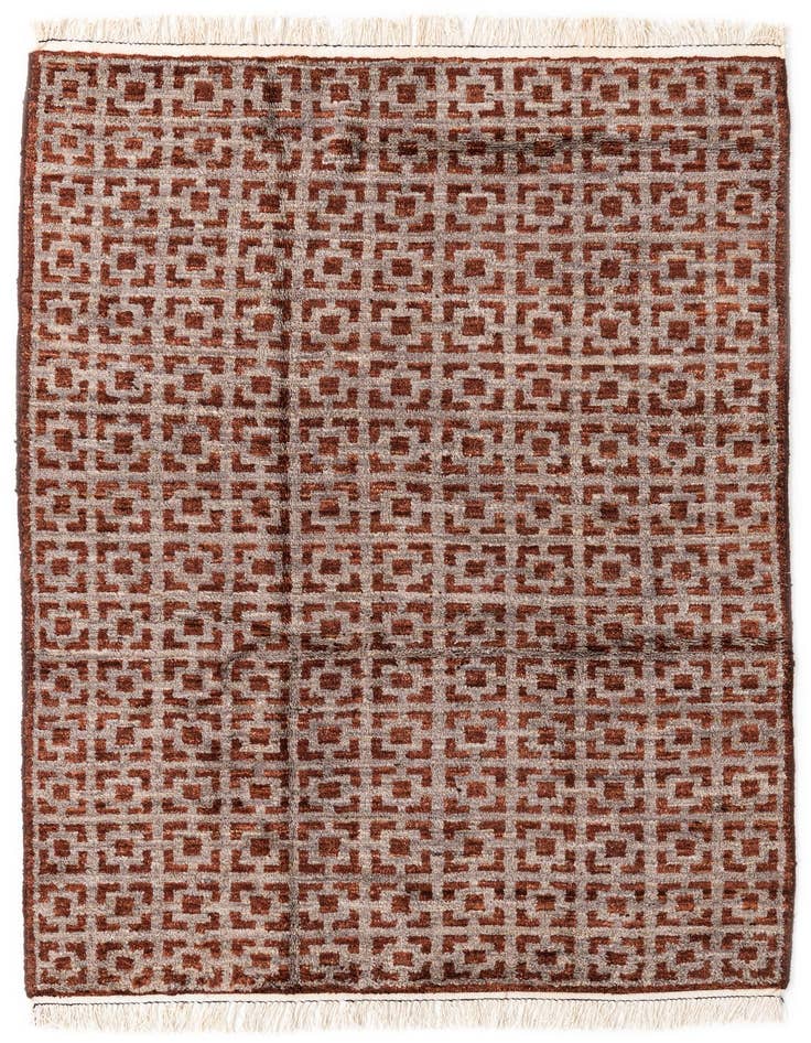 Detail image of 5' 8 x 8' 4 Hand Knotted Moroccan Wool Rug
