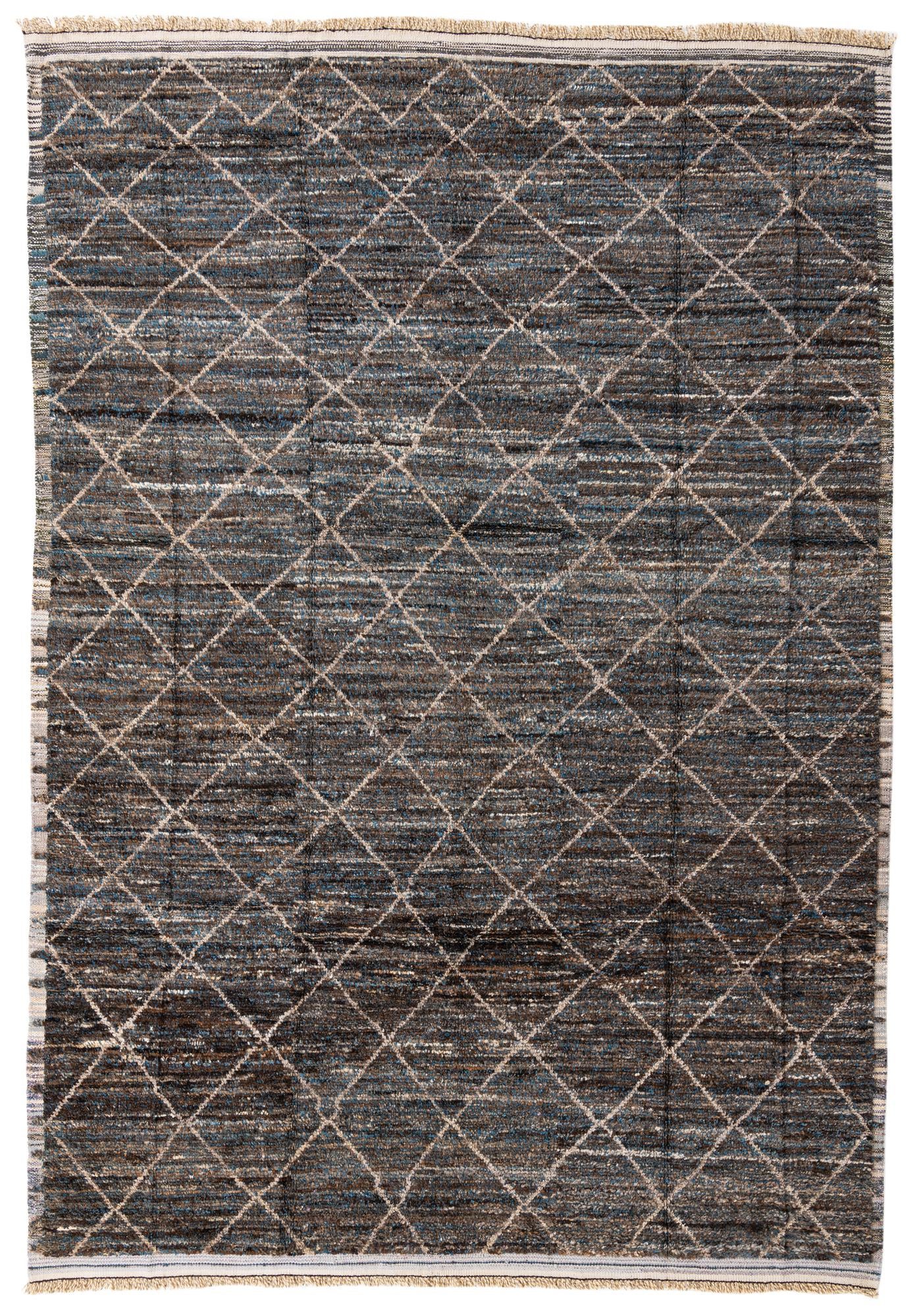 8' 10 x 12' 10 Hand Knotted Moroccan Wool Rug