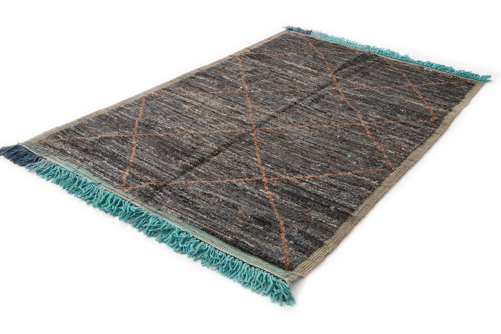 5' 3 x 8' 5 Hand Knotted Moroccan Wool Rug