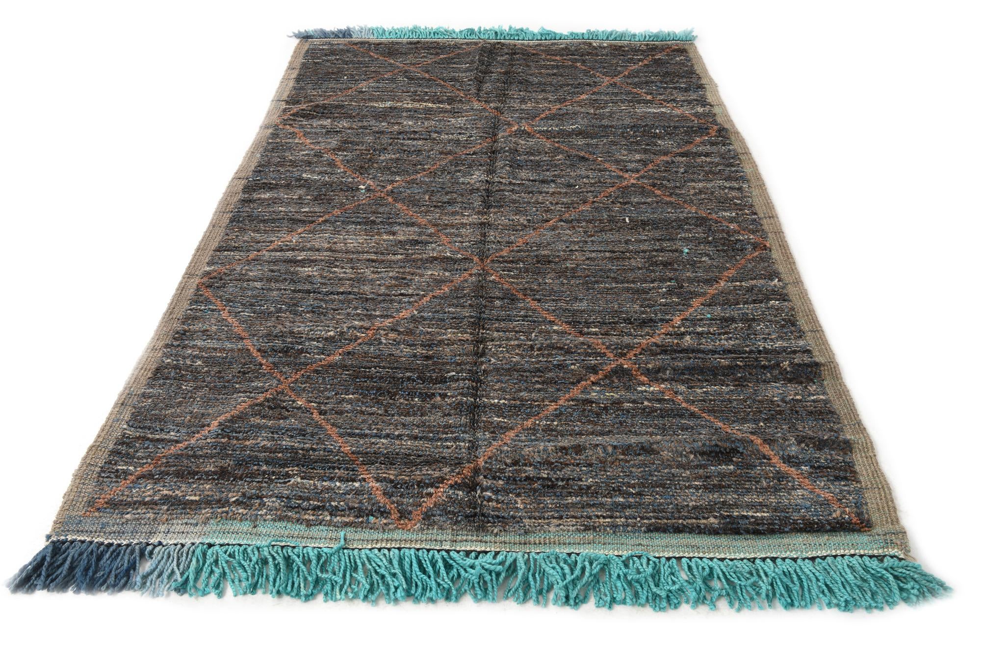 5' 3 x 8' 5 Hand Knotted Moroccan Wool Rug