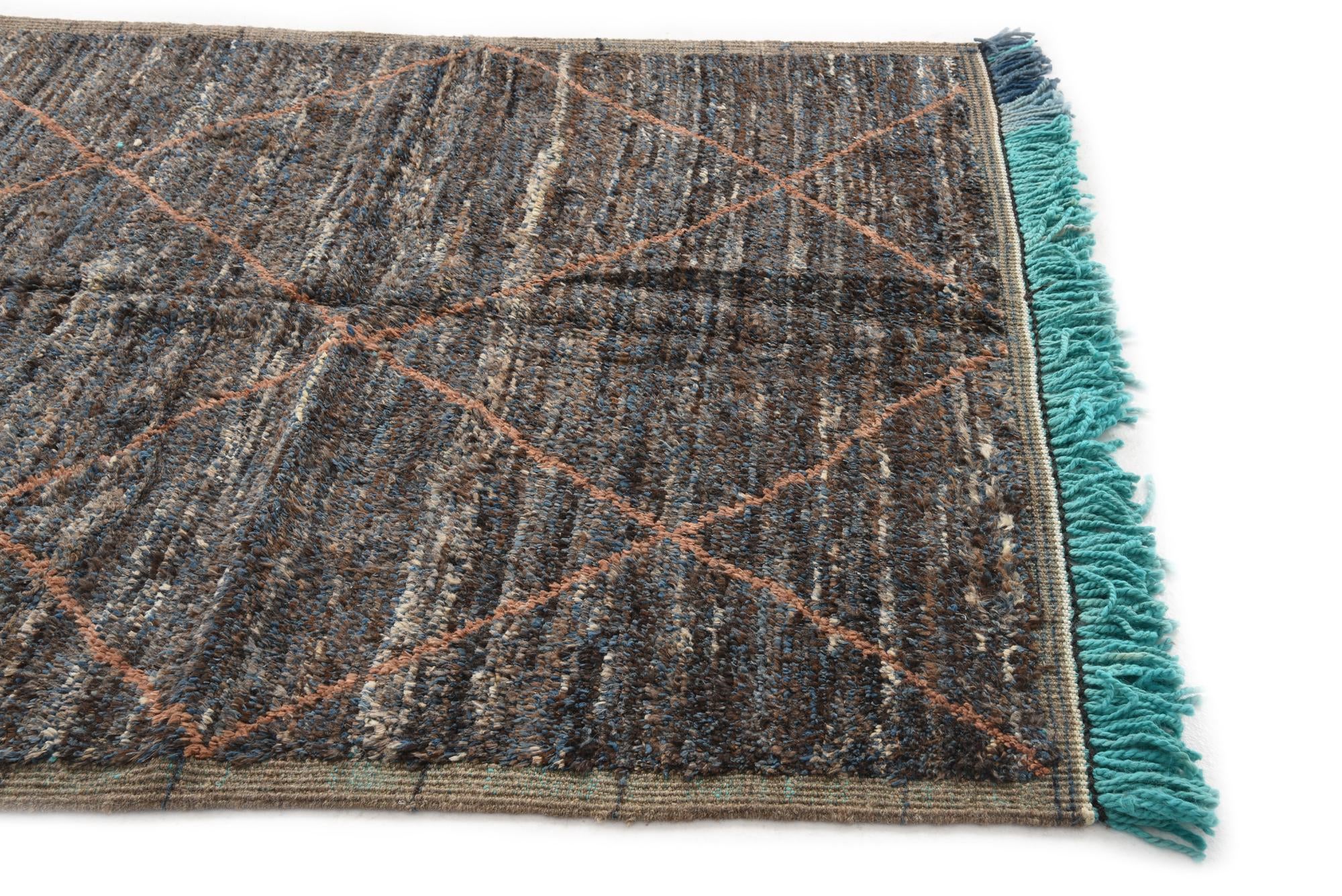5' 3 x 8' 5 Hand Knotted Moroccan Wool Rug