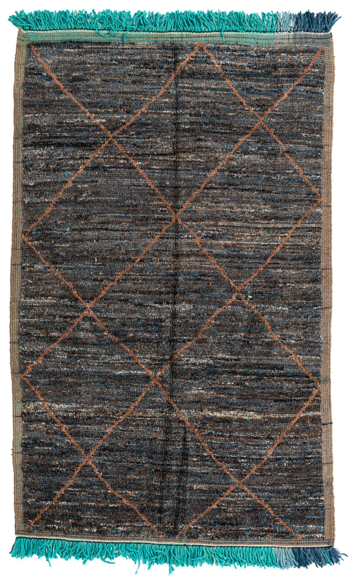 5' 3 x 8' 5 Hand Knotted Moroccan Wool Rug