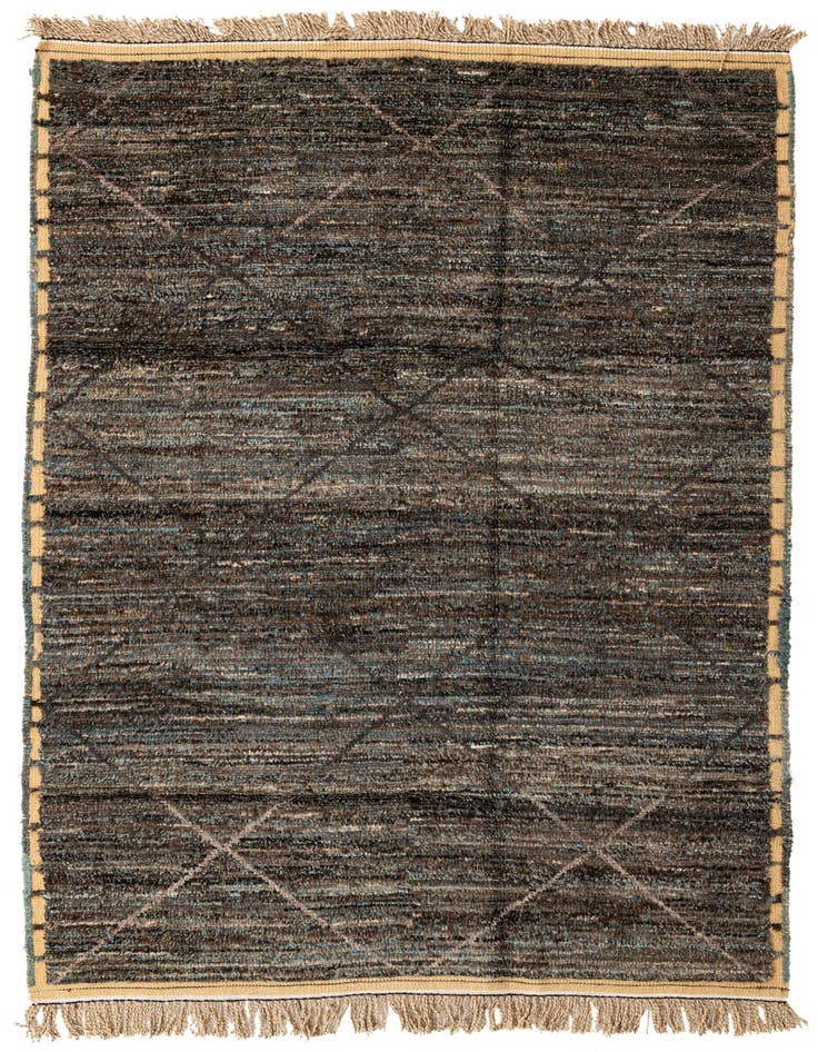 Detail image of 6' 1 x 9' 8 Hand Knotted Moroccan Wool Rug