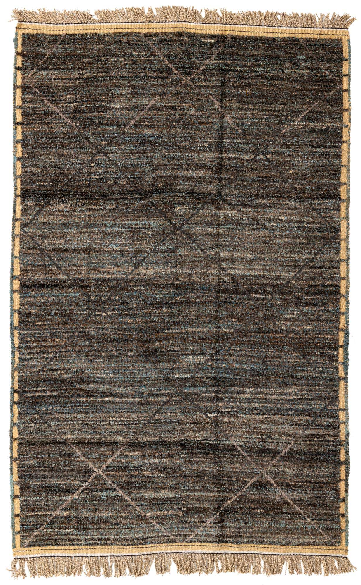 6' 1 x 9' 8 Hand Knotted Moroccan Wool Rug