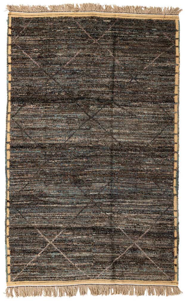 6' 1 x 9' 8 Hand Knotted Moroccan Wool Rug