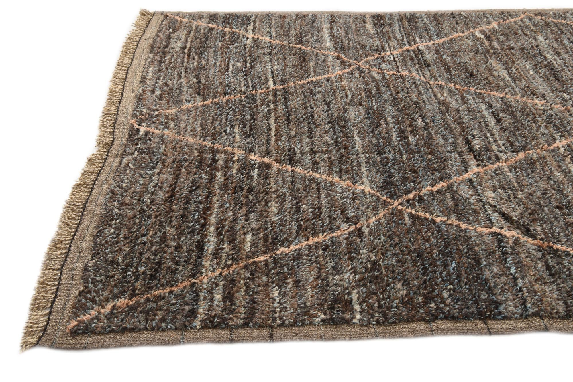 6' 1 x 9' 6 Hand Knotted Moroccan Wool Rug