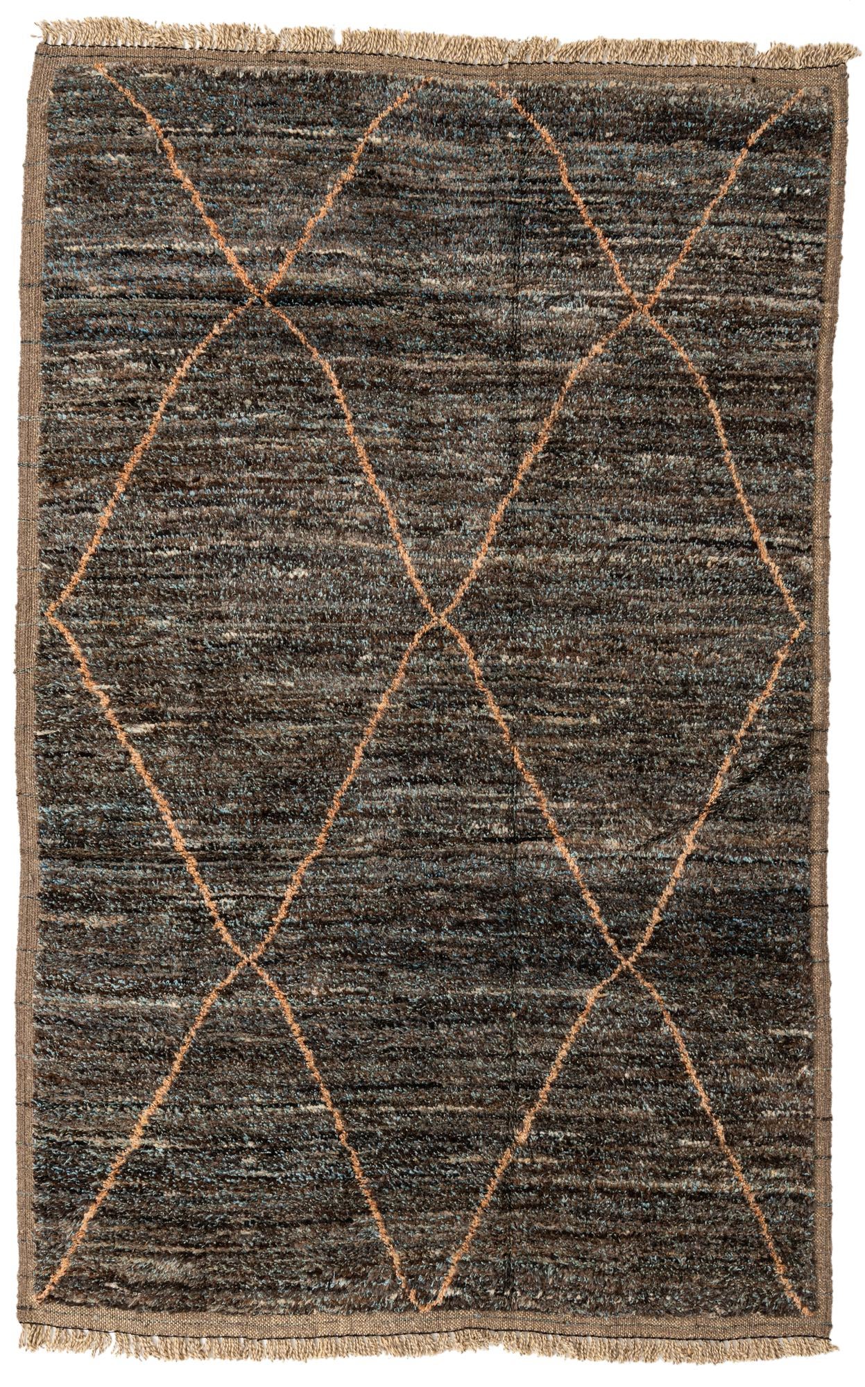 6' 1 x 9' 6 Hand Knotted Moroccan Wool Rug