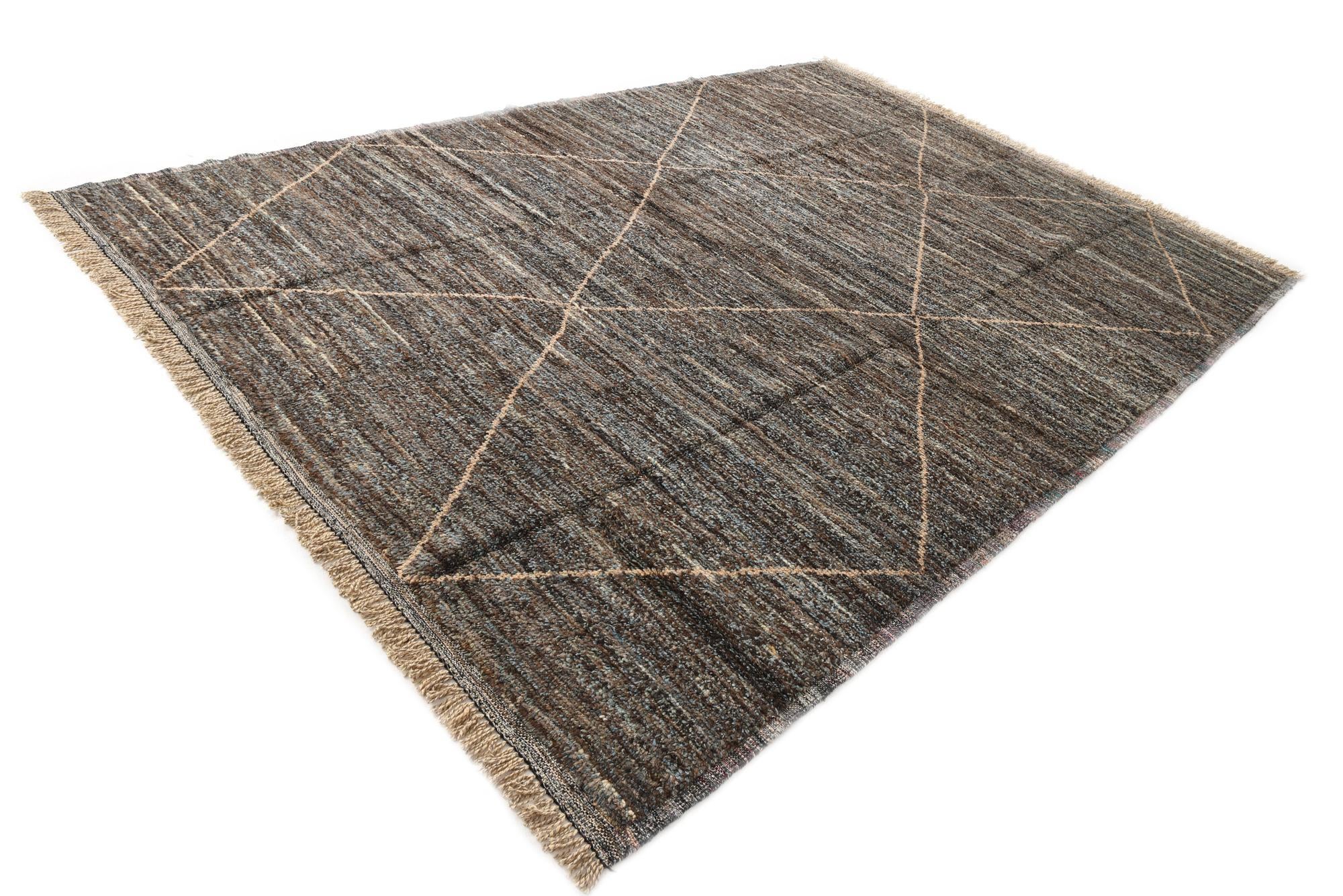 8' 10 x 12' 8 Hand Knotted Moroccan Wool Rug